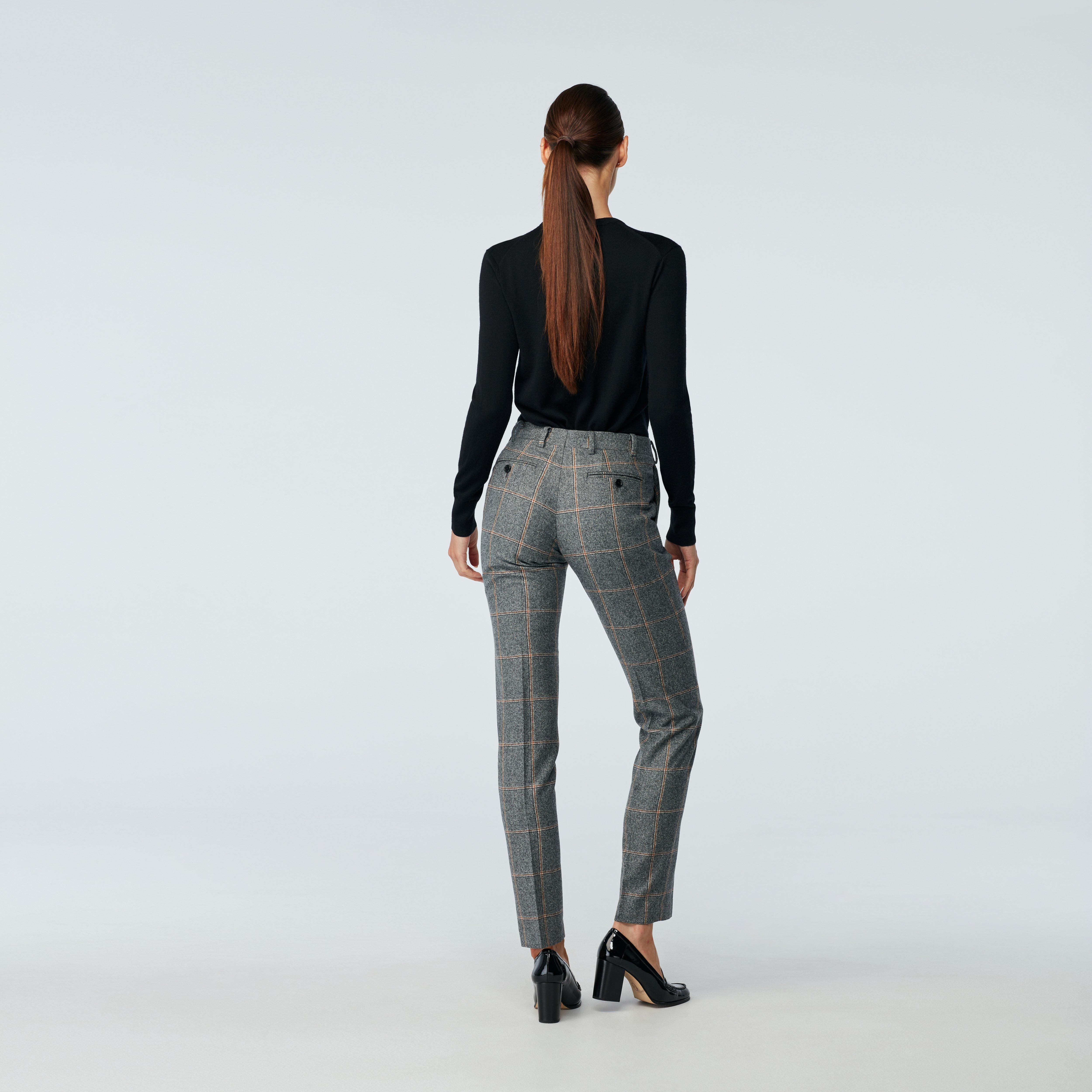 Product thumbnail 2 Gray pants women - Molveno Checked Design from Italian Indochino Collection