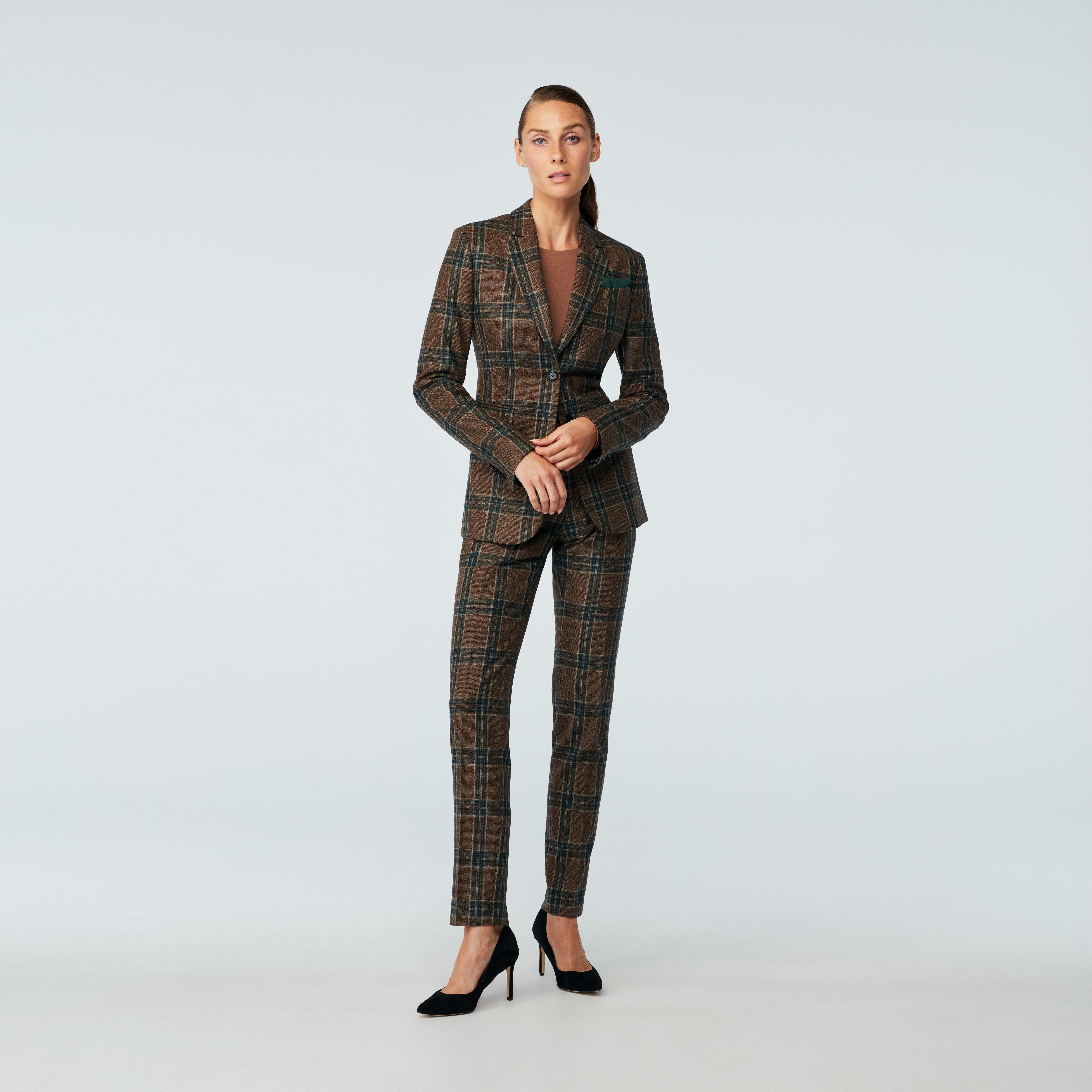 Brown blazer women - Molveno Checked Design from Italian Indochino Collection