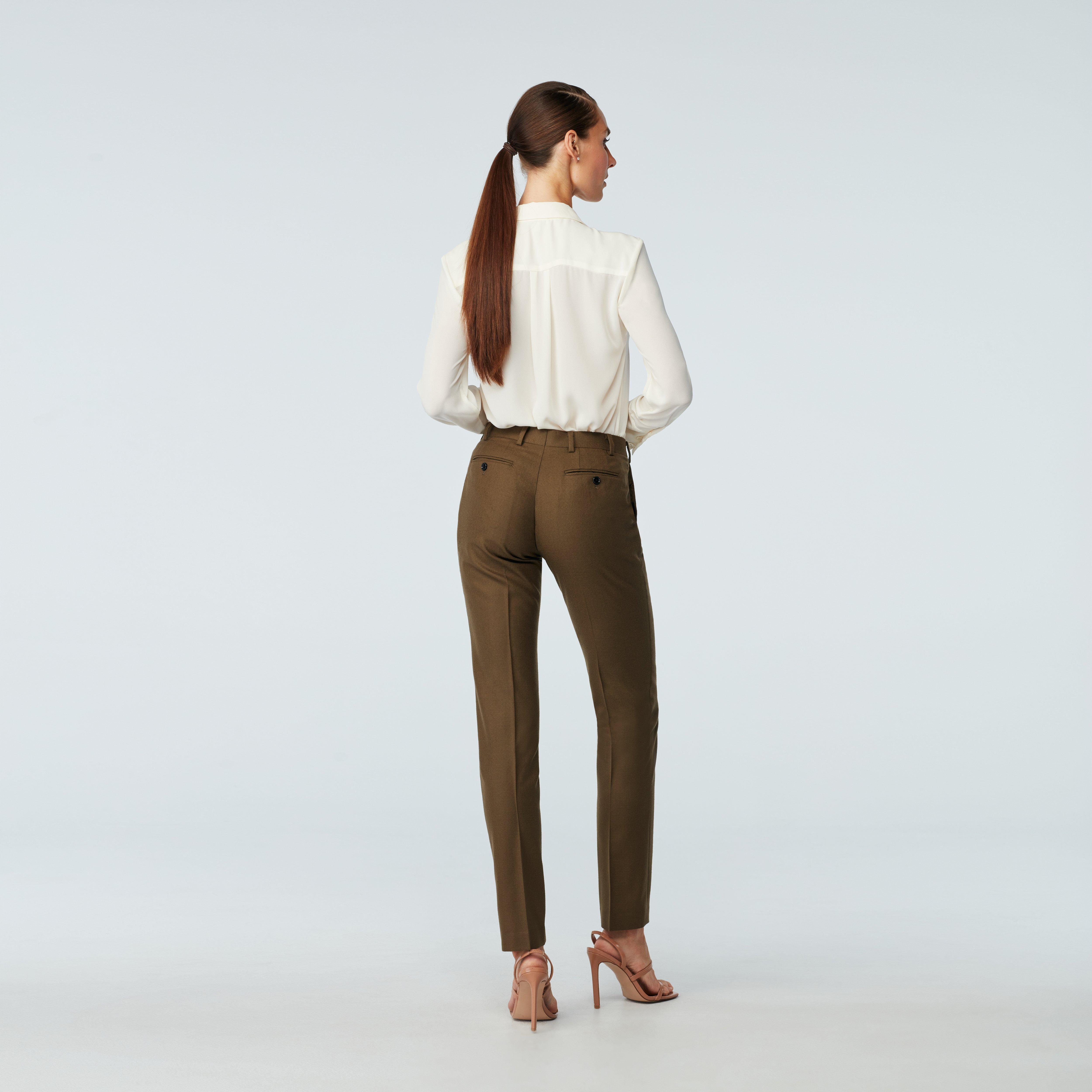 Product thumbnail 2 Brown pants women - Monza Solid Design from Italian Indochino Collection