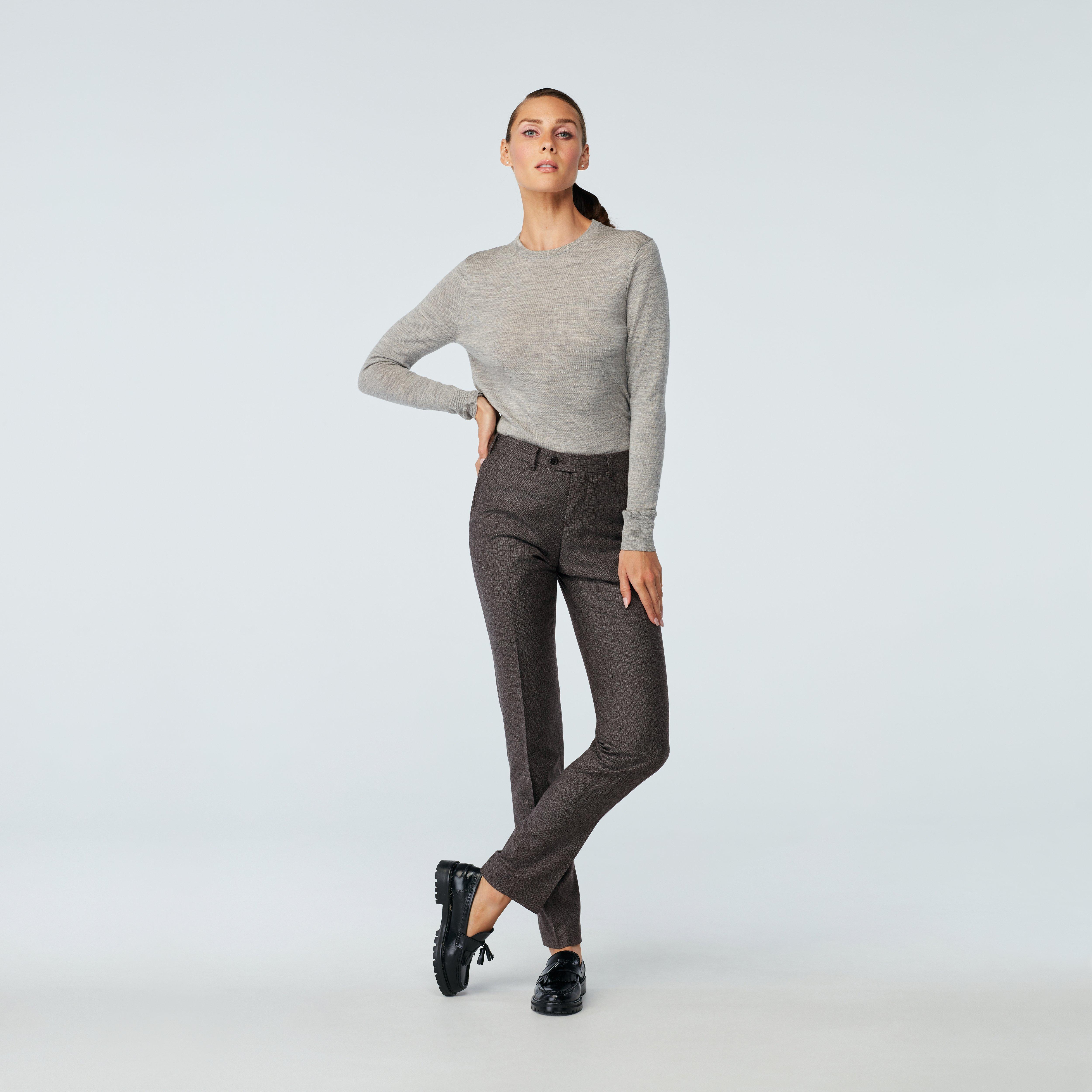 Brown pants women - Motta Solid Design from Italian Indochino Collection