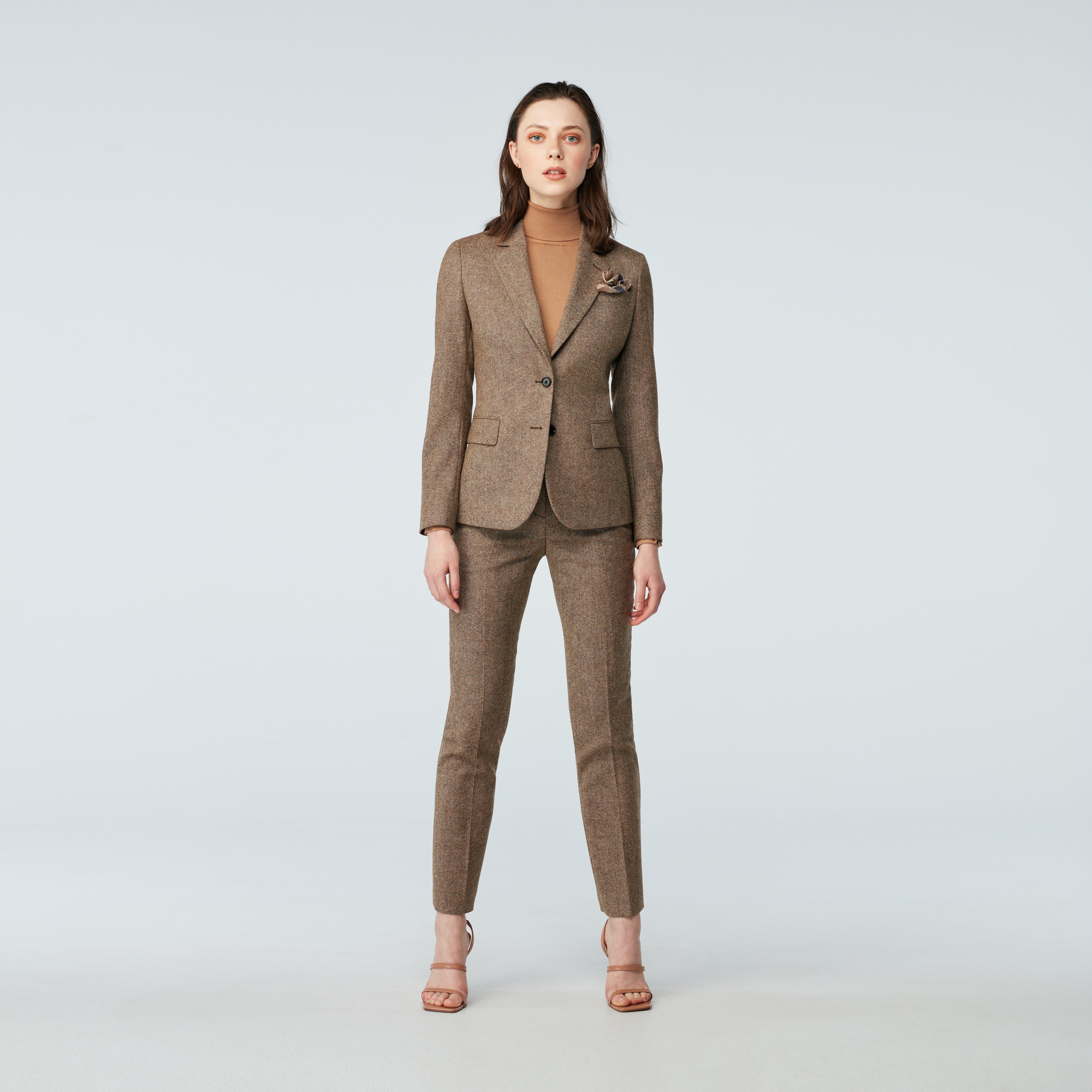Brown suit women - Beckenham Solid Design from british Indochino Collection