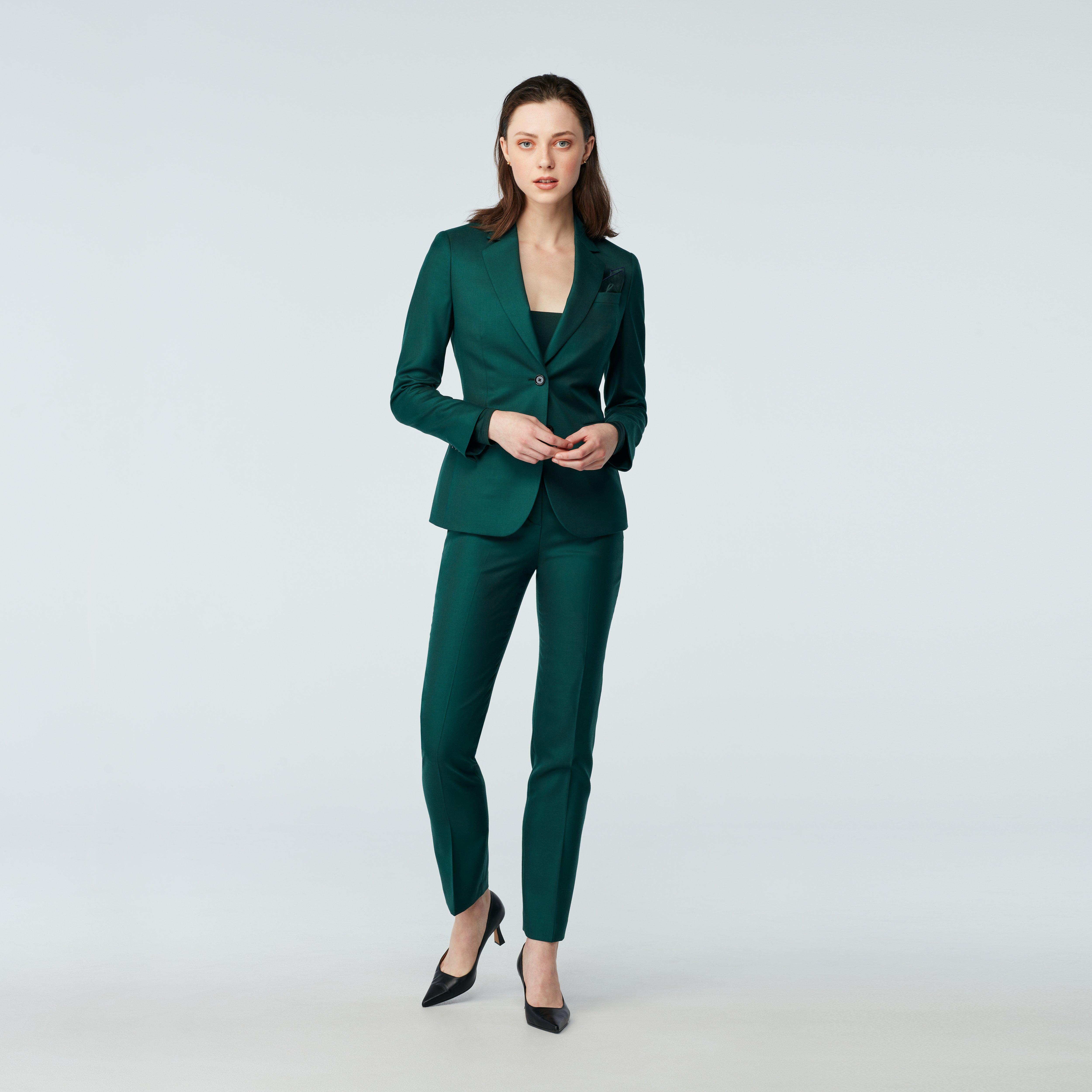 Emerald green suit clearance womens