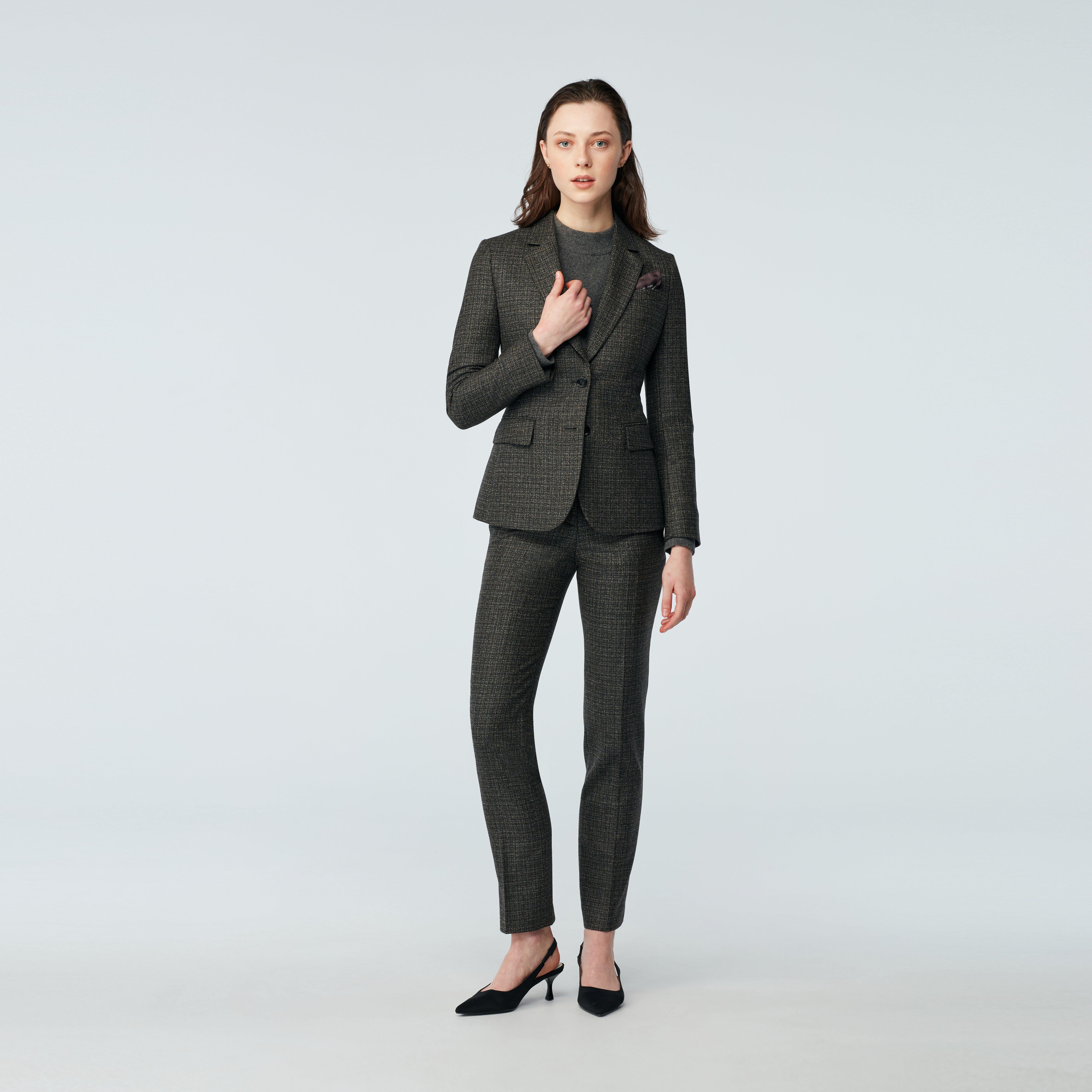 Newbridge Tweed Wool Stretch Charcoal Suit Women