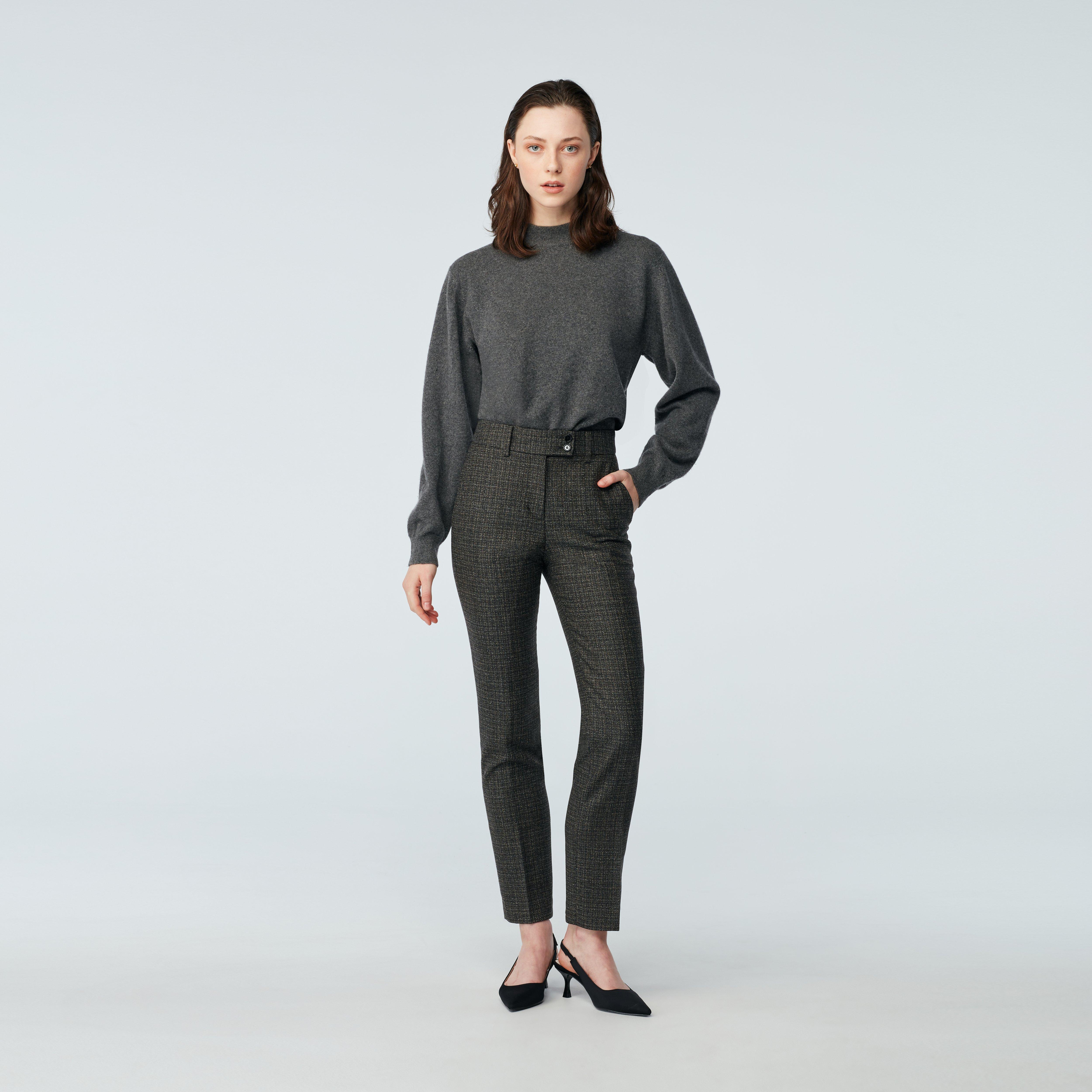 Custom Pants Made For You Newbridge Tweed Wool Stretch Charcoal Pants