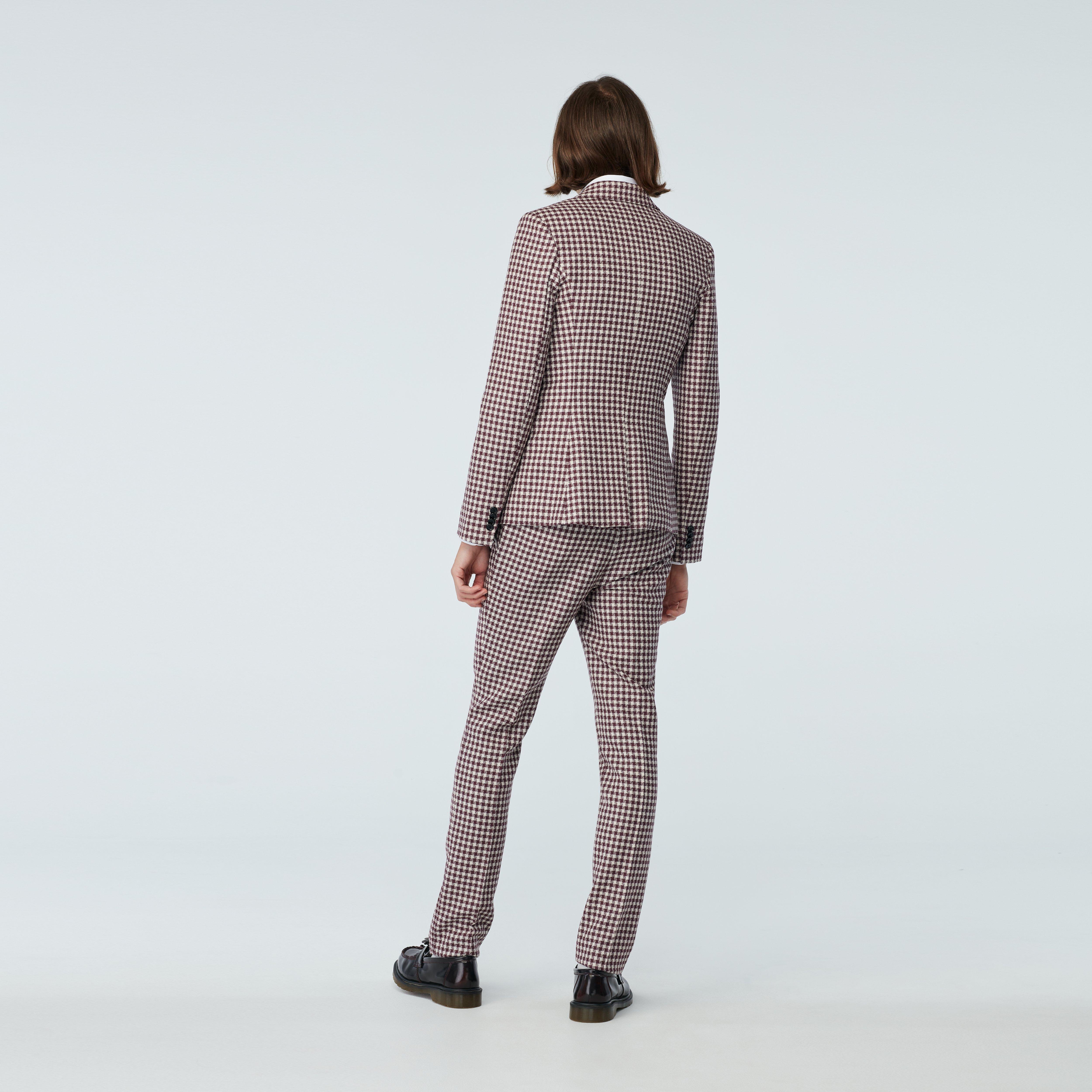 Product thumbnail 2 Burgundy suit - Glaston Houndstooth Design from Fall / Winter Indochino Collection
