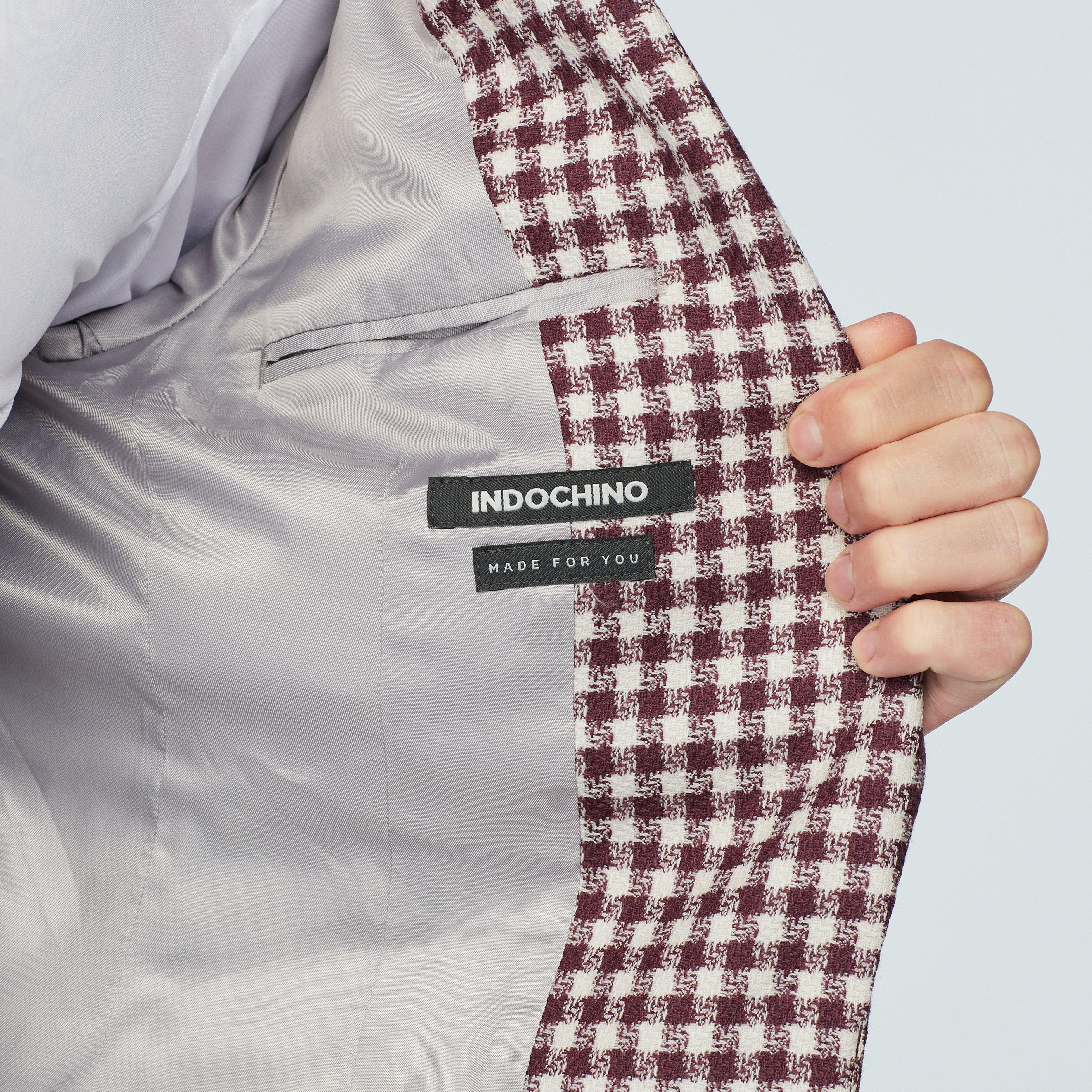 Product thumbnail 5 Burgundy suit - Glaston Houndstooth Design from Fall / Winter Indochino Collection