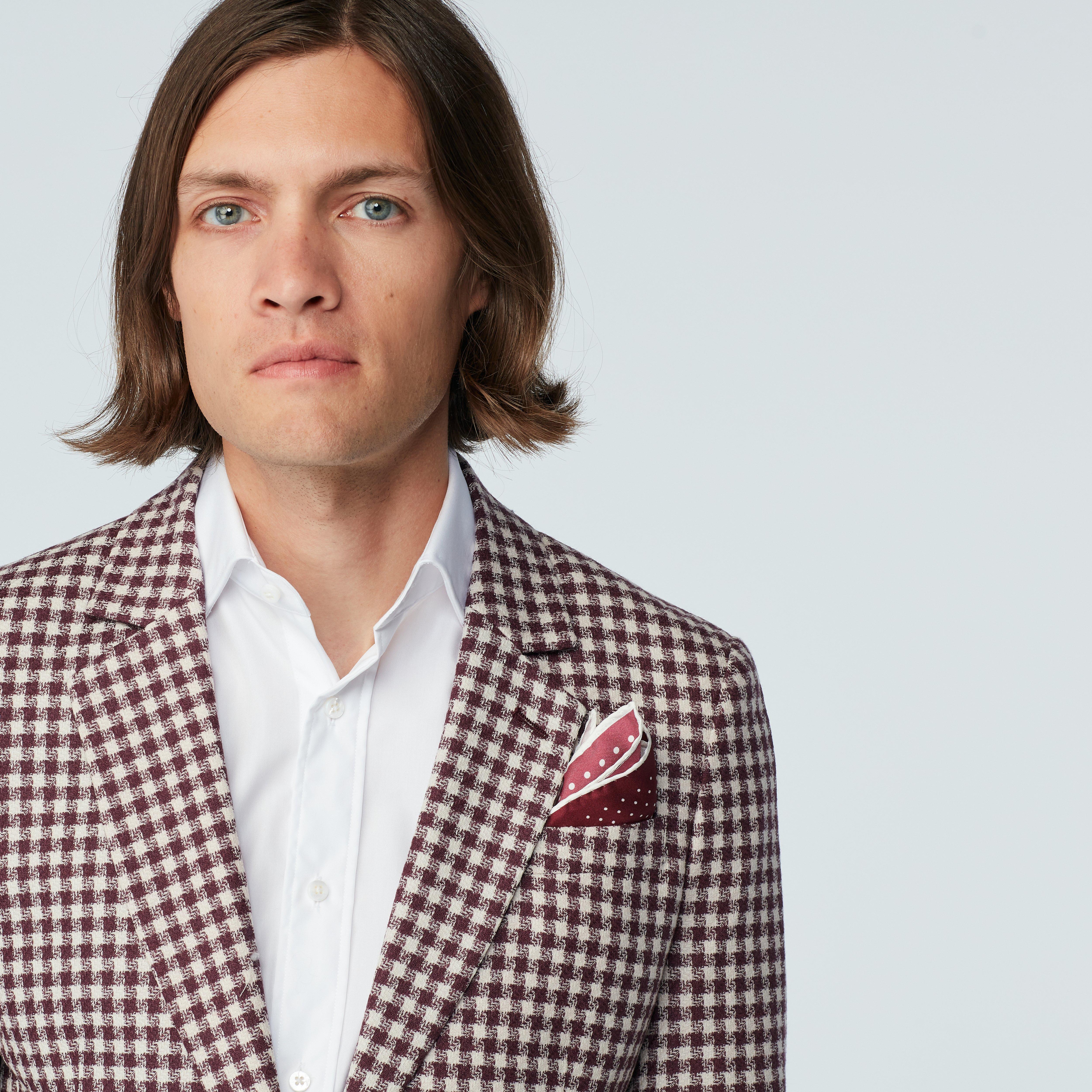 Product thumbnail 4 Burgundy blazer - Glaston Houndstooth Design from Fall / Winter Indochino Collection