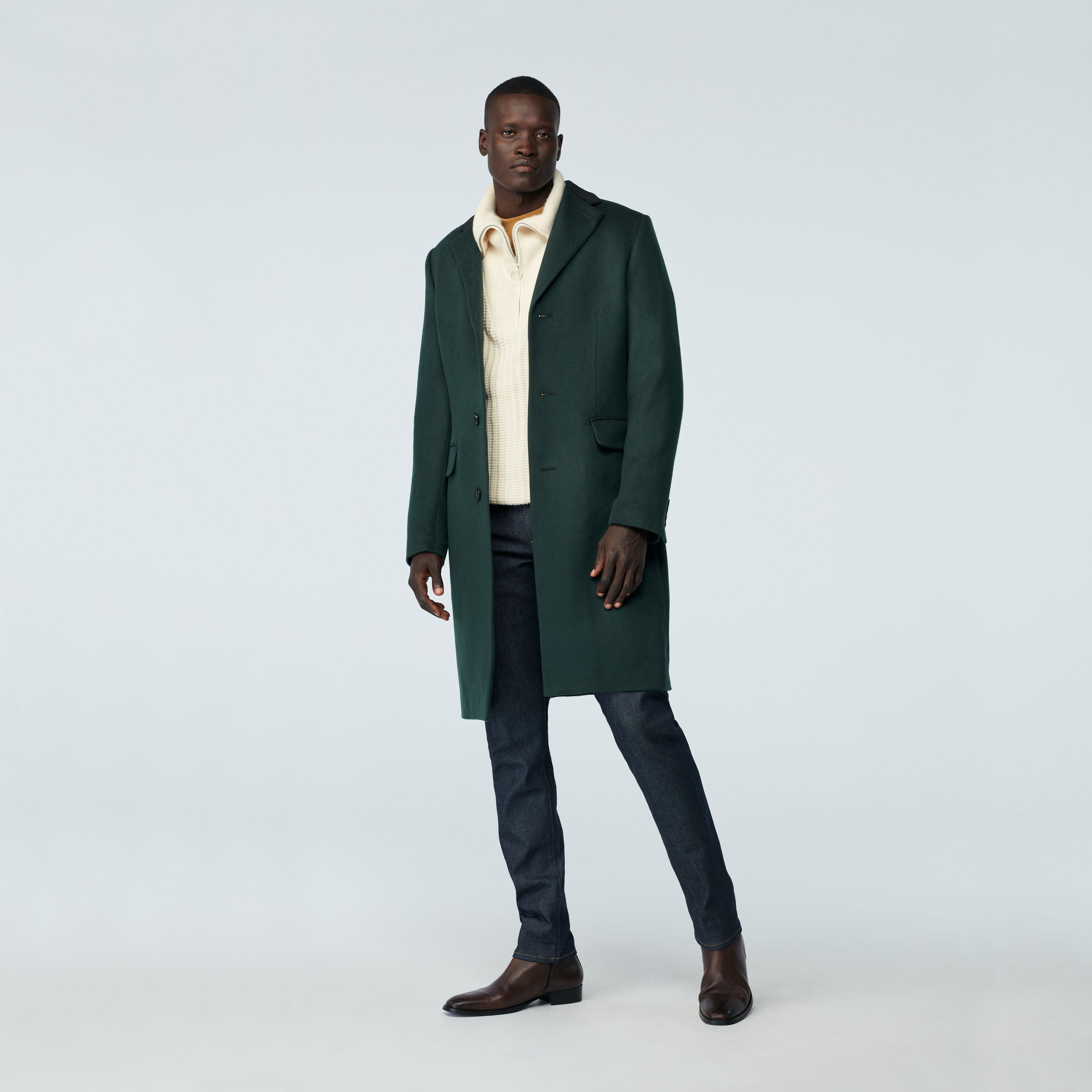 ジャケット・アウター LITHIUM HOMME CLASSIC CHESTERFIELD COAT Men's Custom Overcoats - Heartford Dark Olive Chesterfield