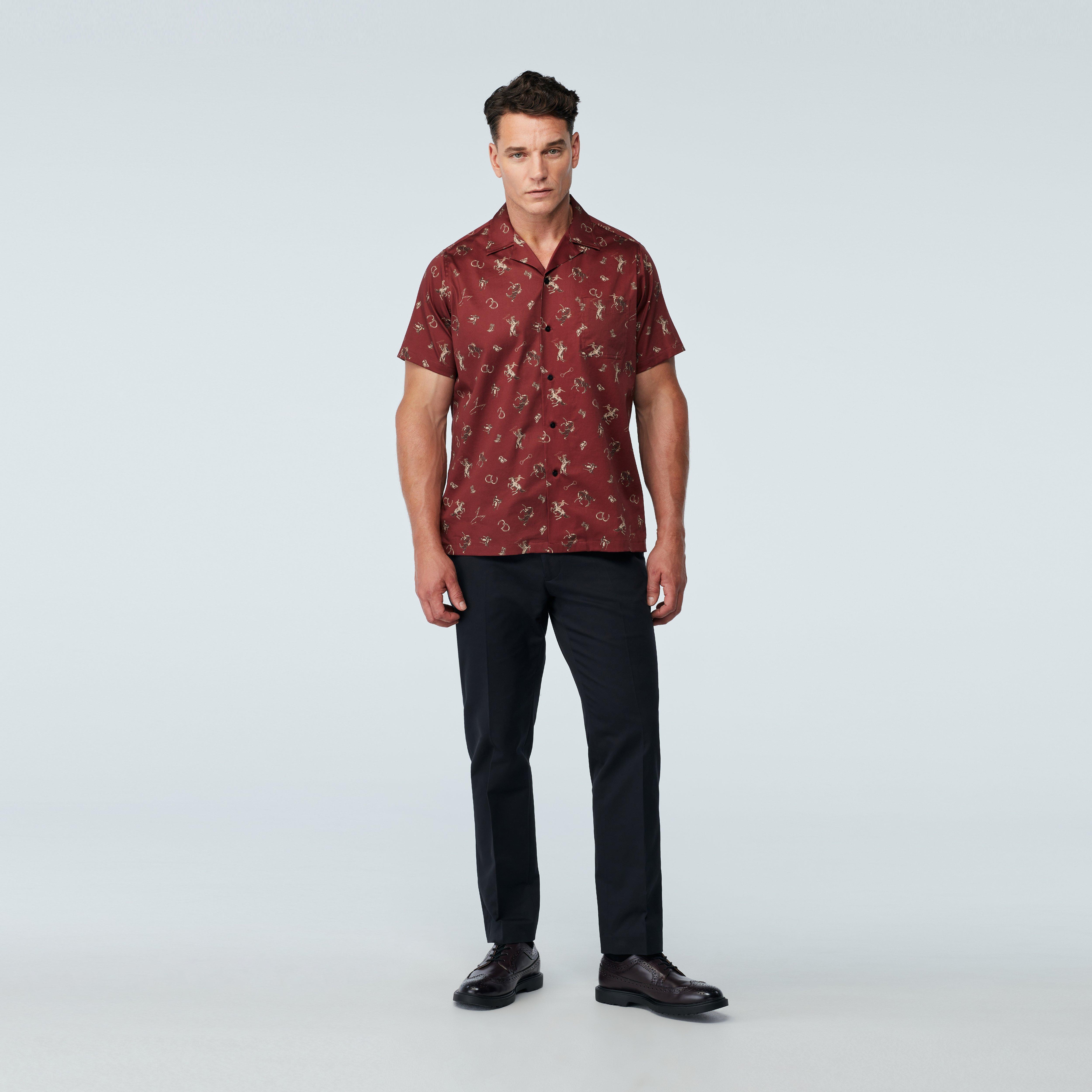 burgundy short sleeve dress shirt Indochino Men's Custom Neacroft Cowboy Print Camp Port authority Color:medium heather grey Material:Sequin Clothing: Midi Dresses: 'The wicking finish to help