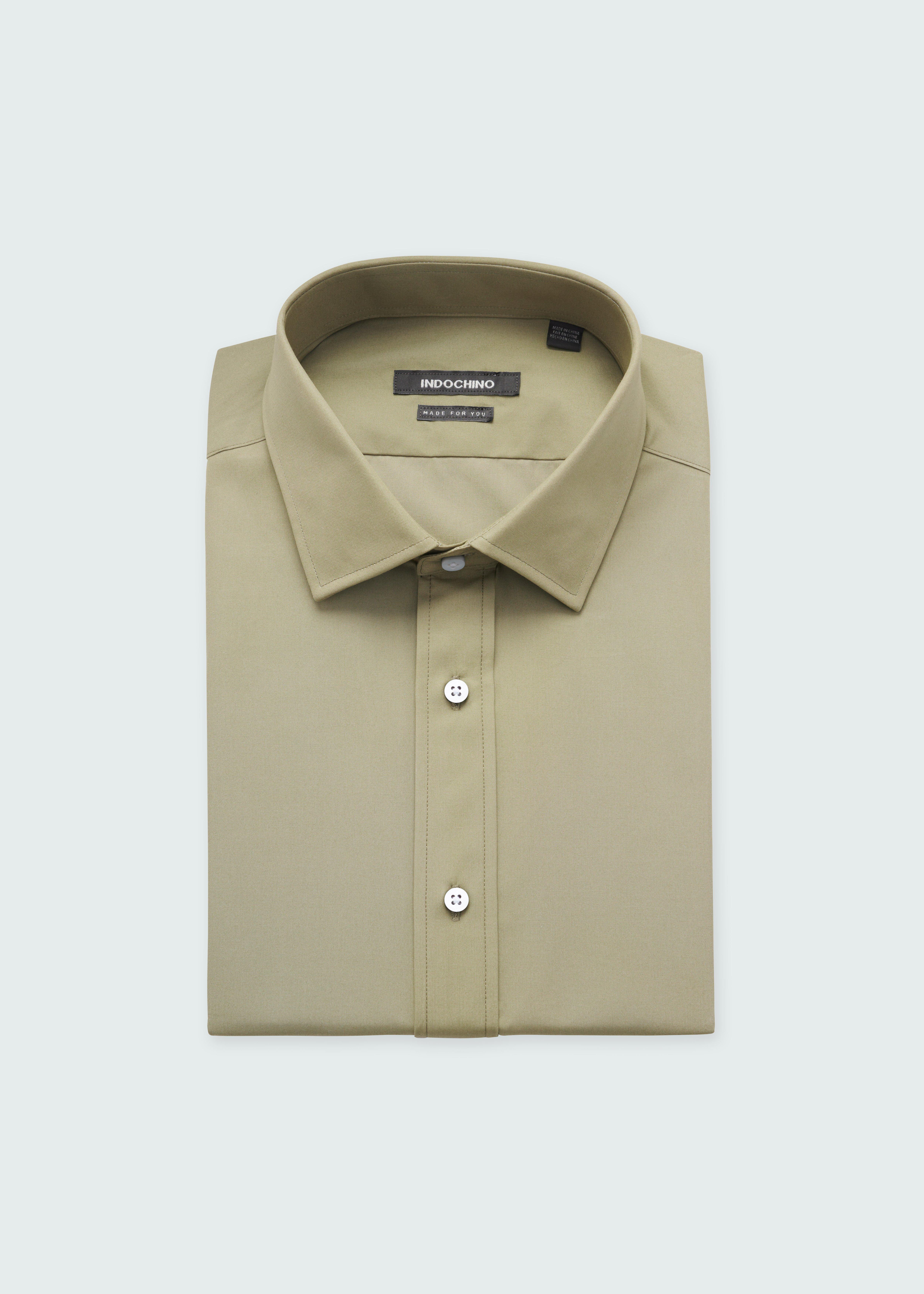 Olive shirt - Solid Design from Luxury Indochino Collection