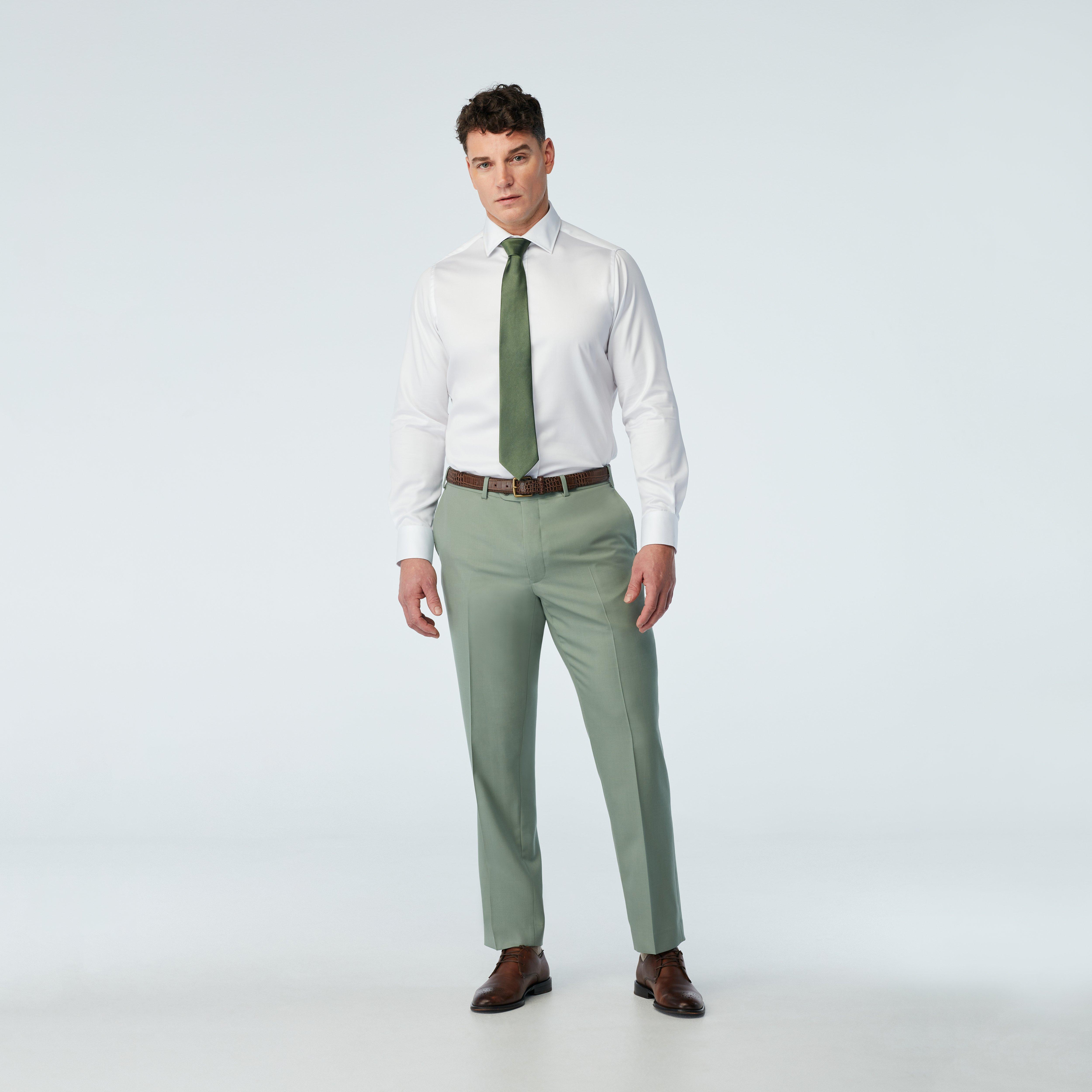 slim fit dress slacks Celadon Green Suit Pants Long X, Celadon Green / 46 main image 0