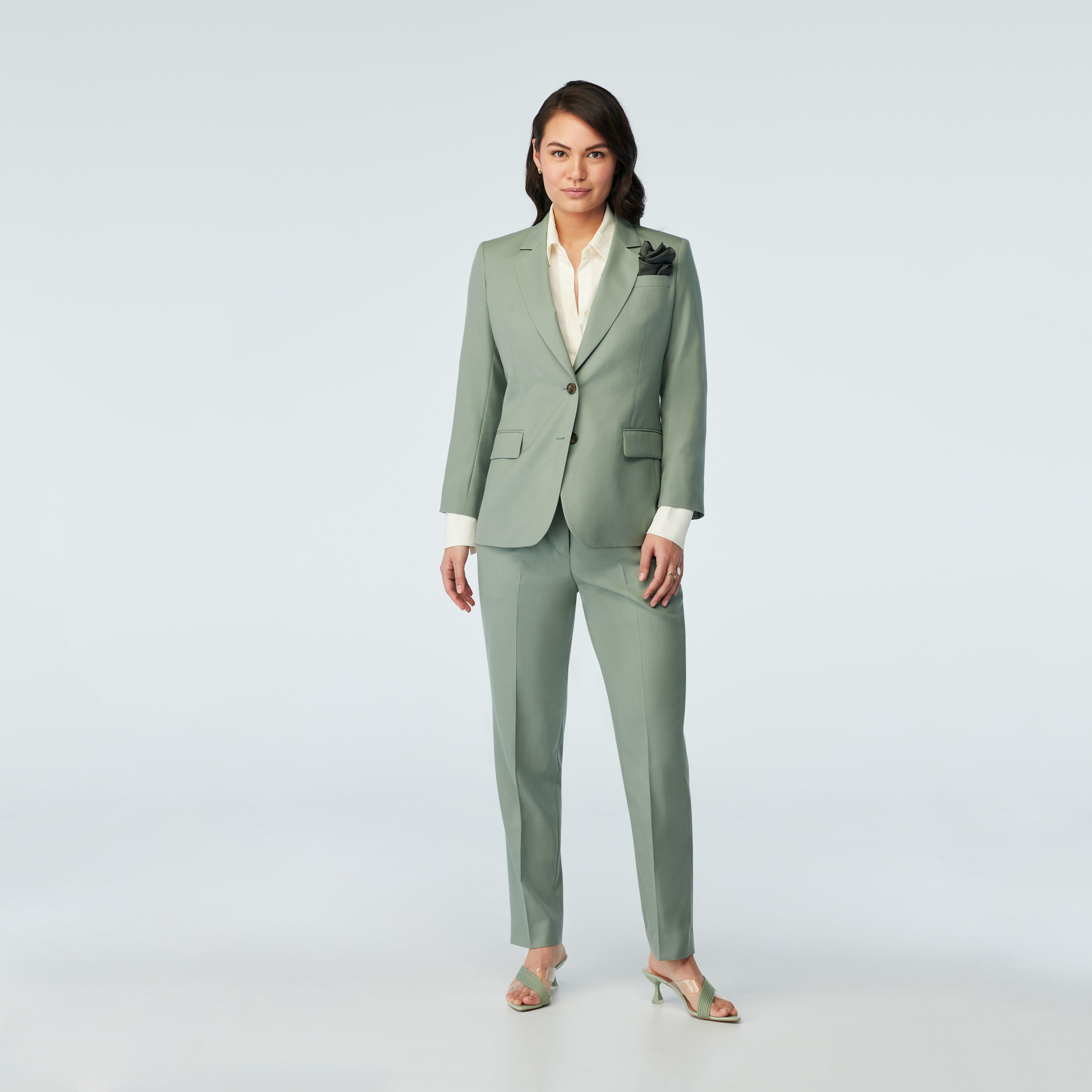 Green suit women - Harrogate Solid Design from Luxury Indochino Collection