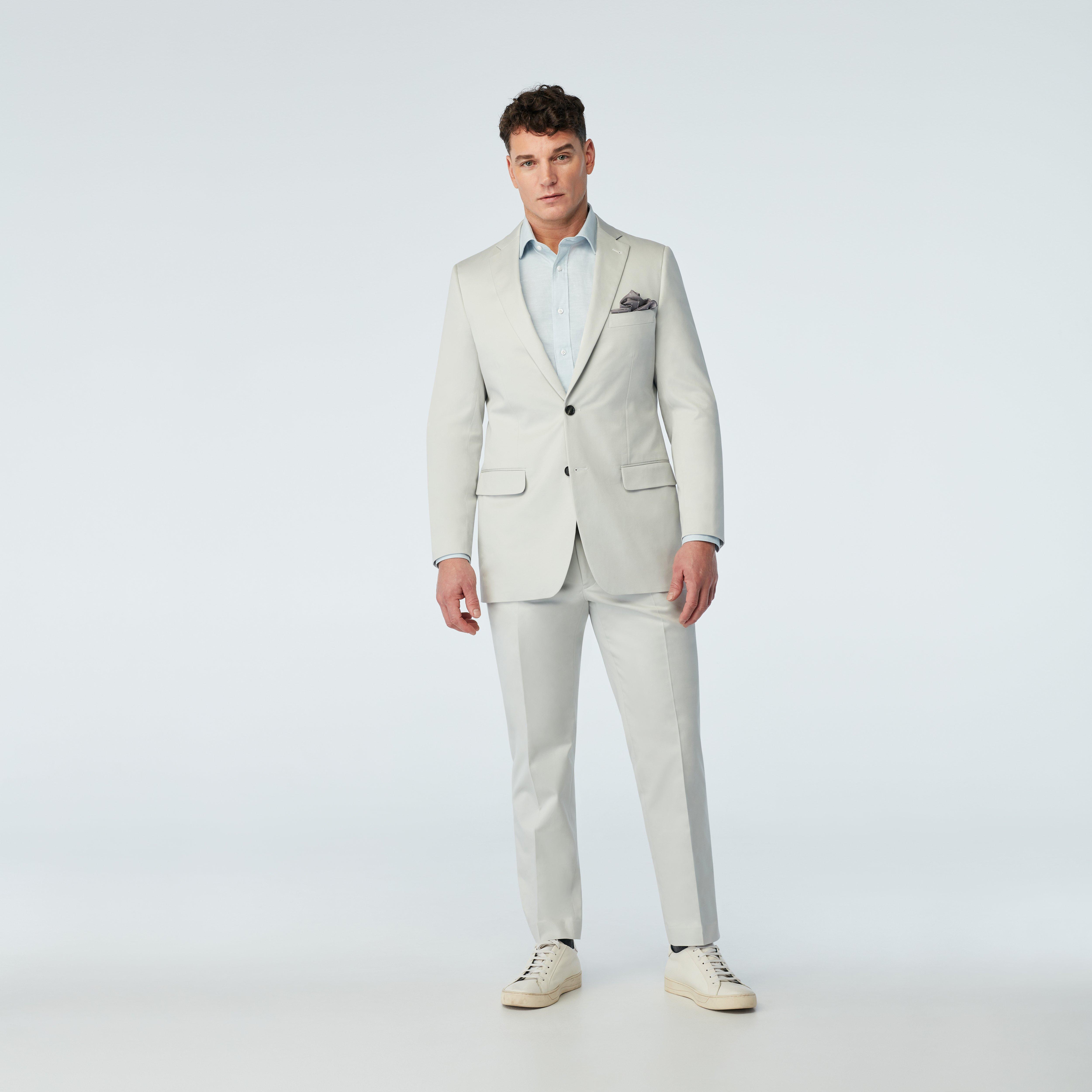 Men's Custom Suits - Hartley Cotton Stretch Light Gray Suit | INDOCHINO