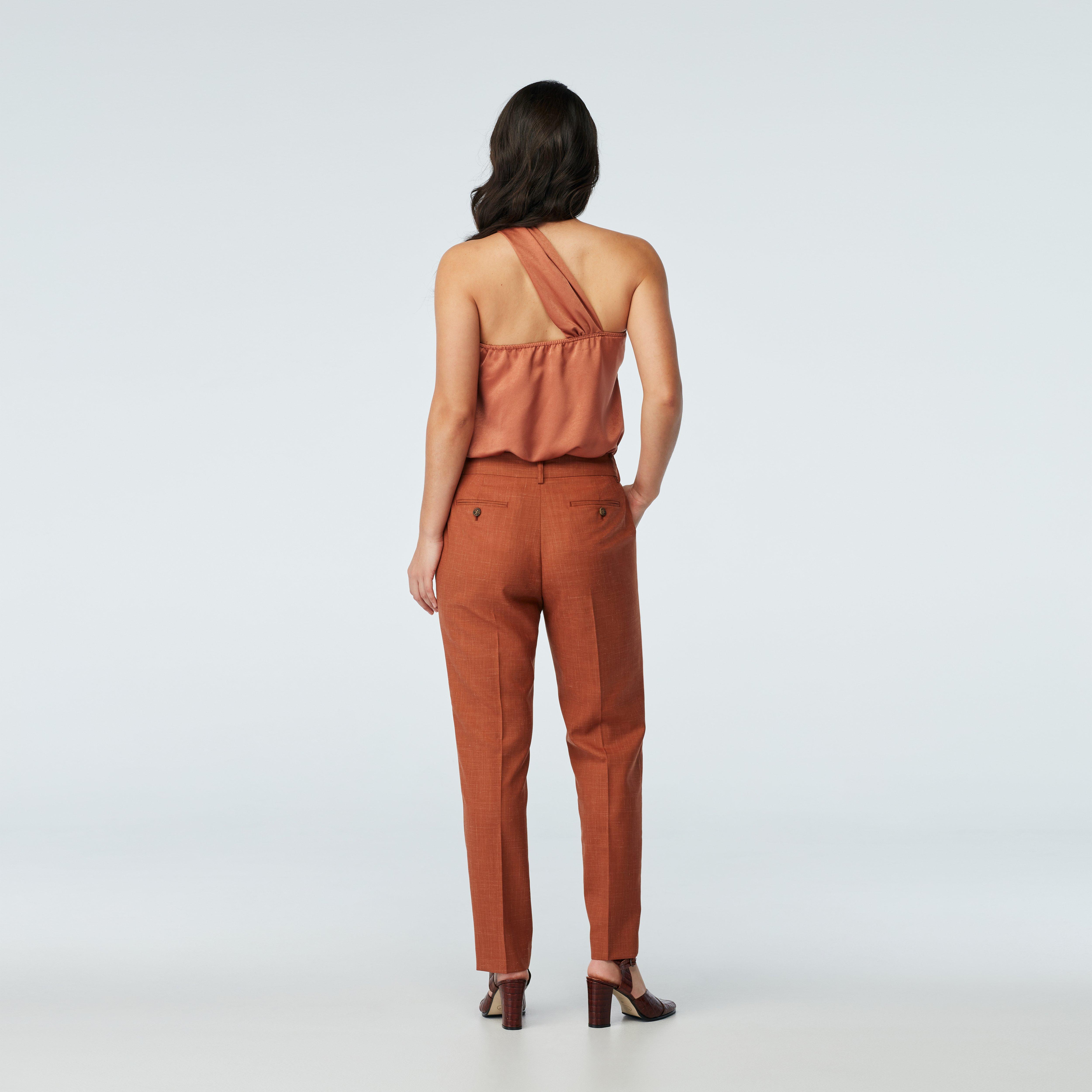 Product thumbnail 2 Brown pants women - Stockport Solid Design from Premium Indochino Collection
