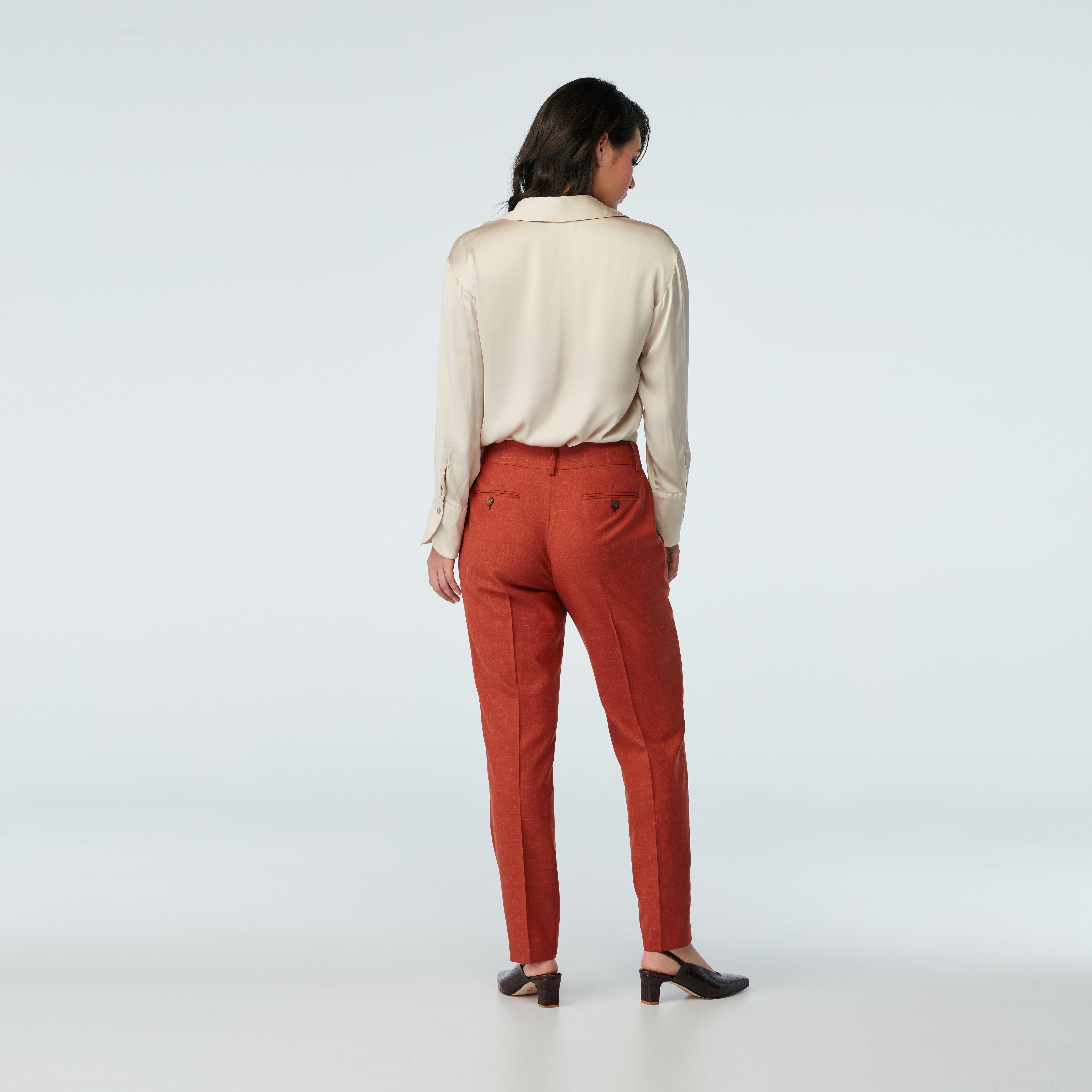 Product thumbnail 2 Brown pants women - Stockport Solid Design from Premium Indochino Collection