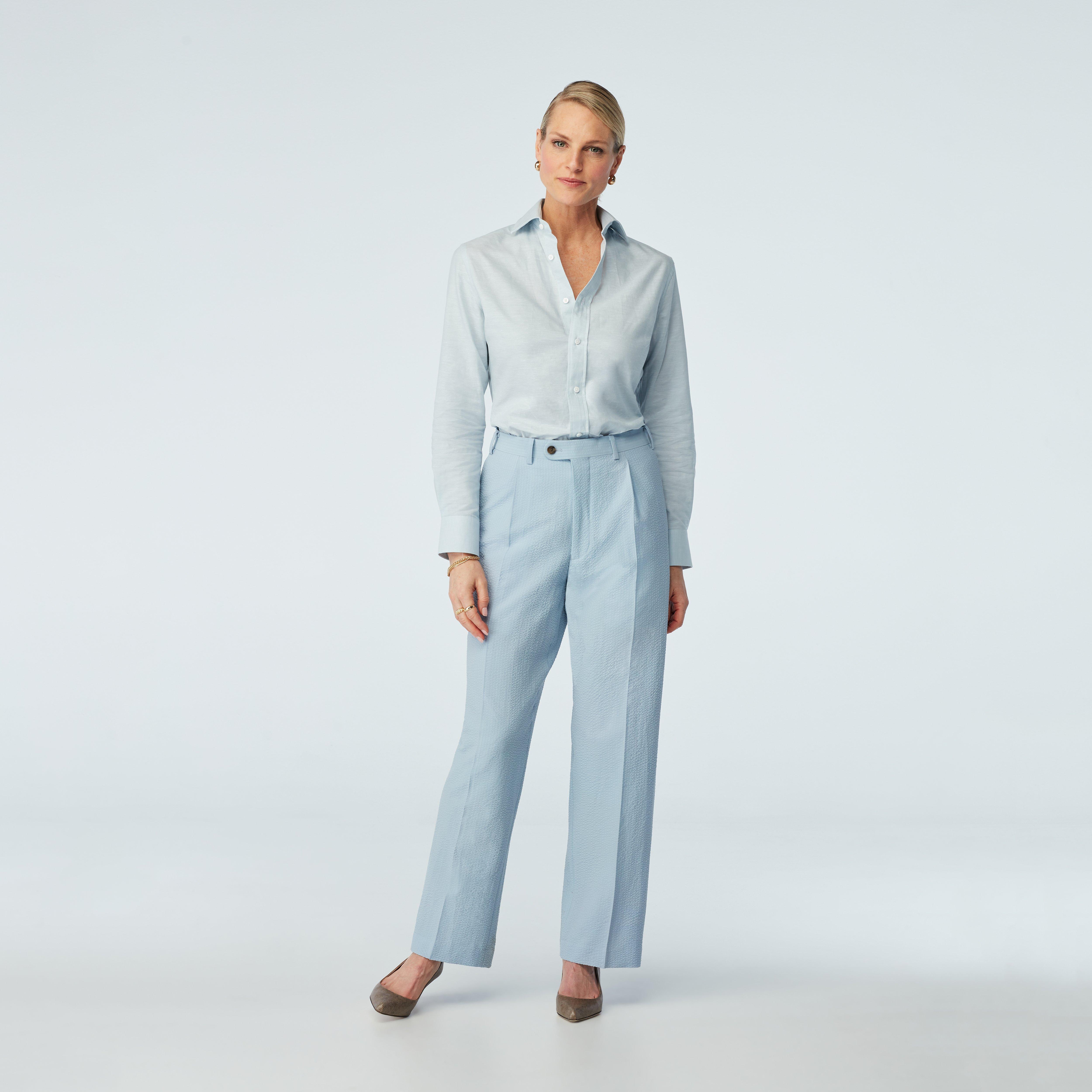 Blue pants women - Mondovi Solid Design from Italian Seasonal Indochino Collection