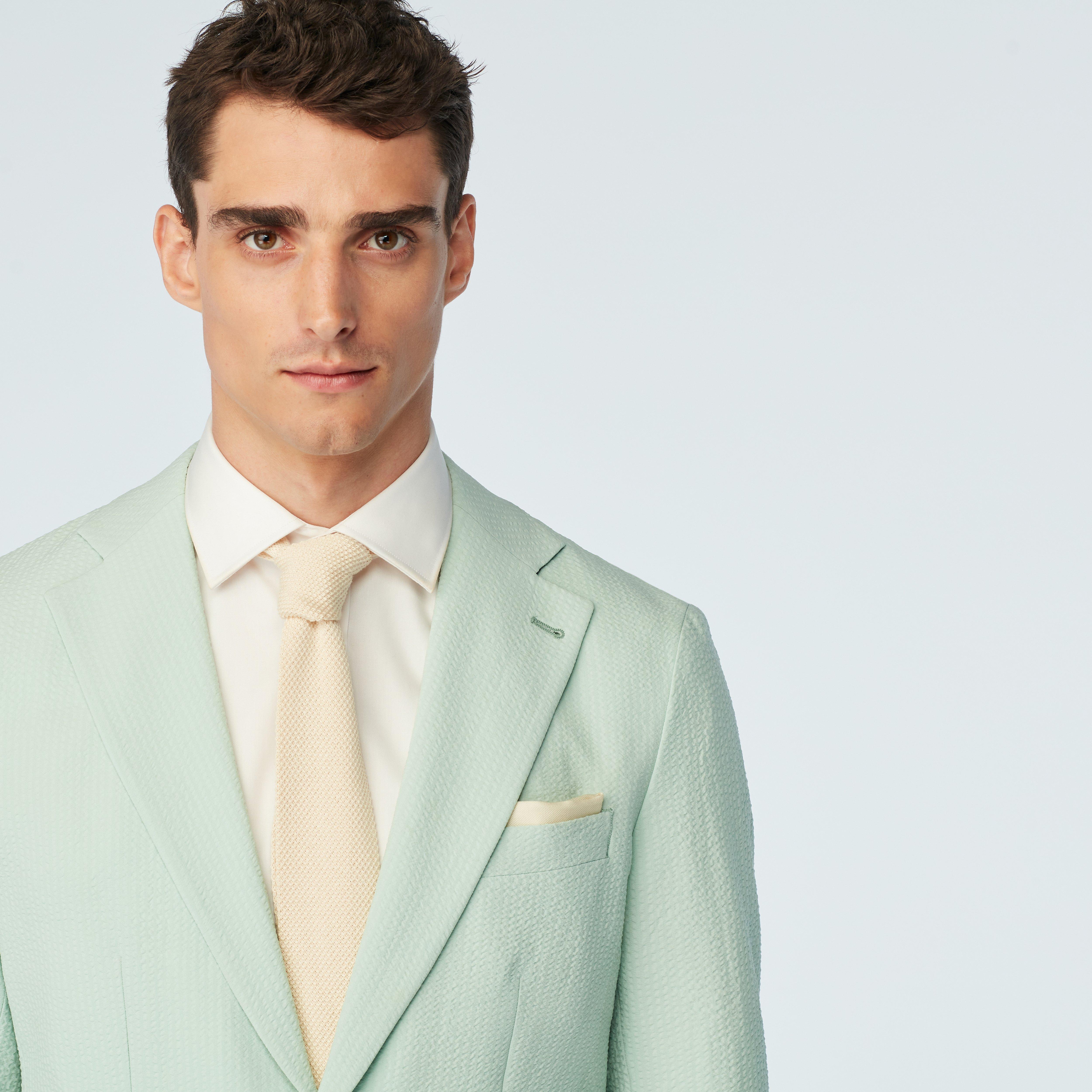 Men's Custom Suits - Mondovi Seersucker Light Sage Suit | INDOCHINO