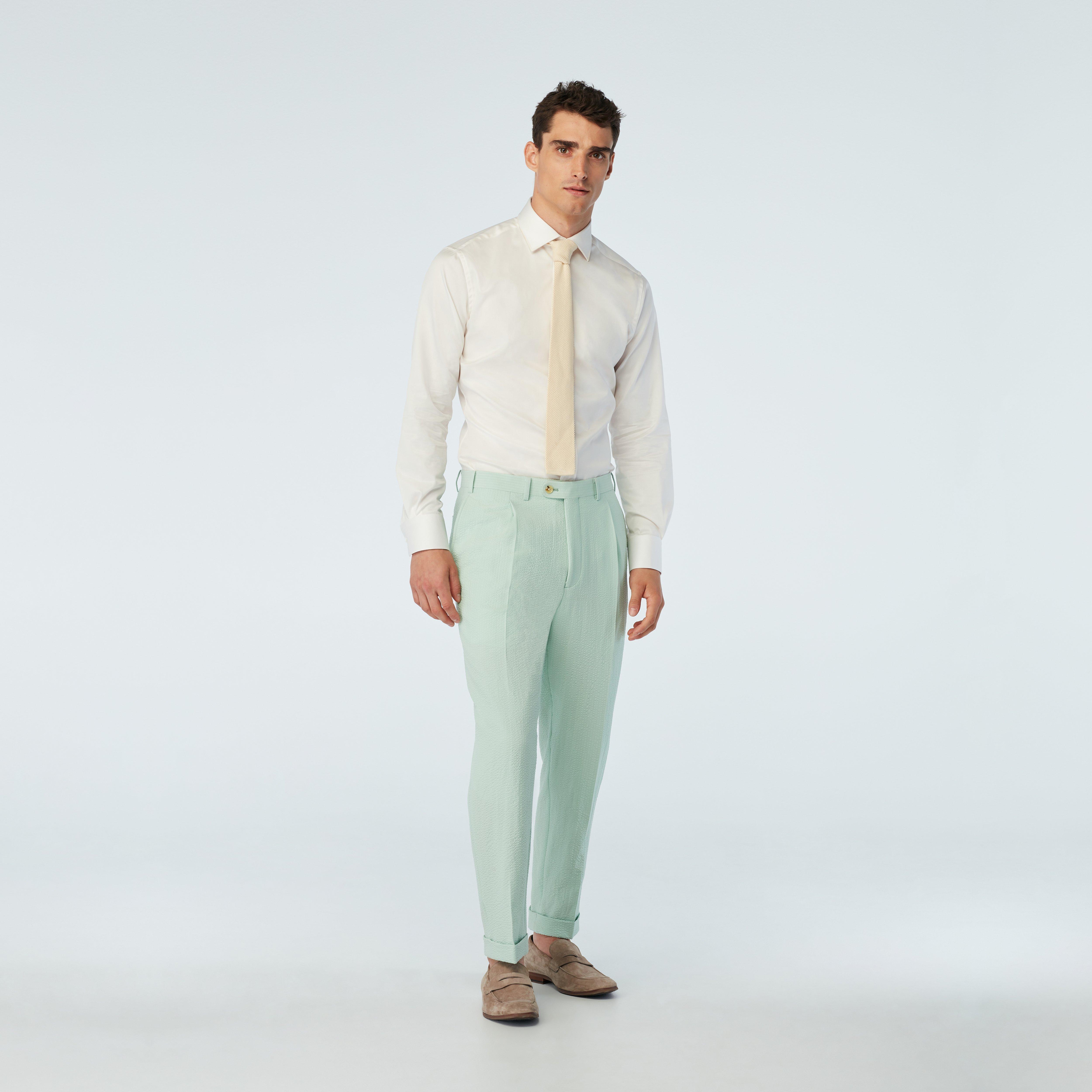 mint green dress pants mens Men's Custom - Mondovi Seersucker Light Sage Pants mint green pants outfit ideas