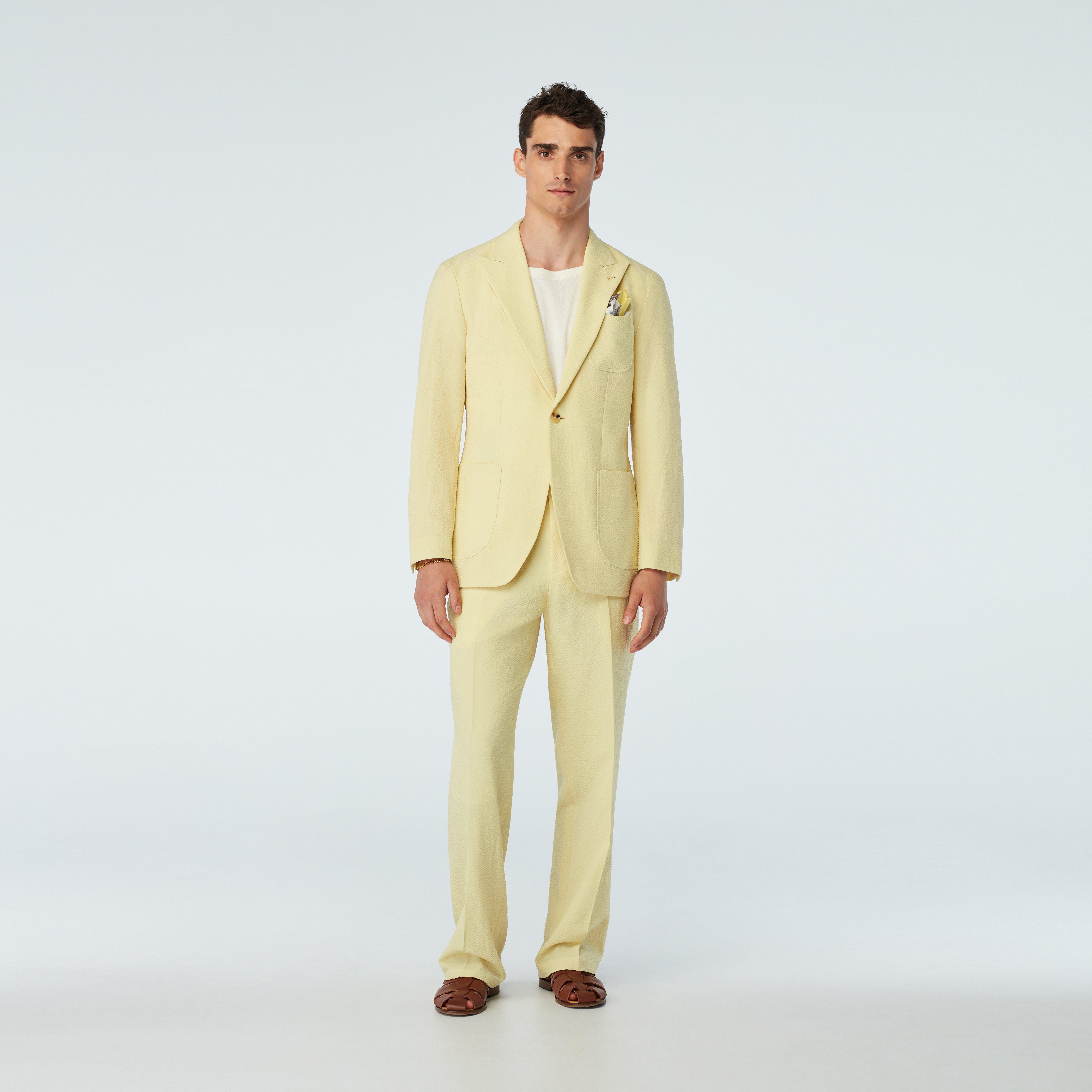 Mustard White And Yellow Blazers Tie Yellow Blazer Mens Outfit
