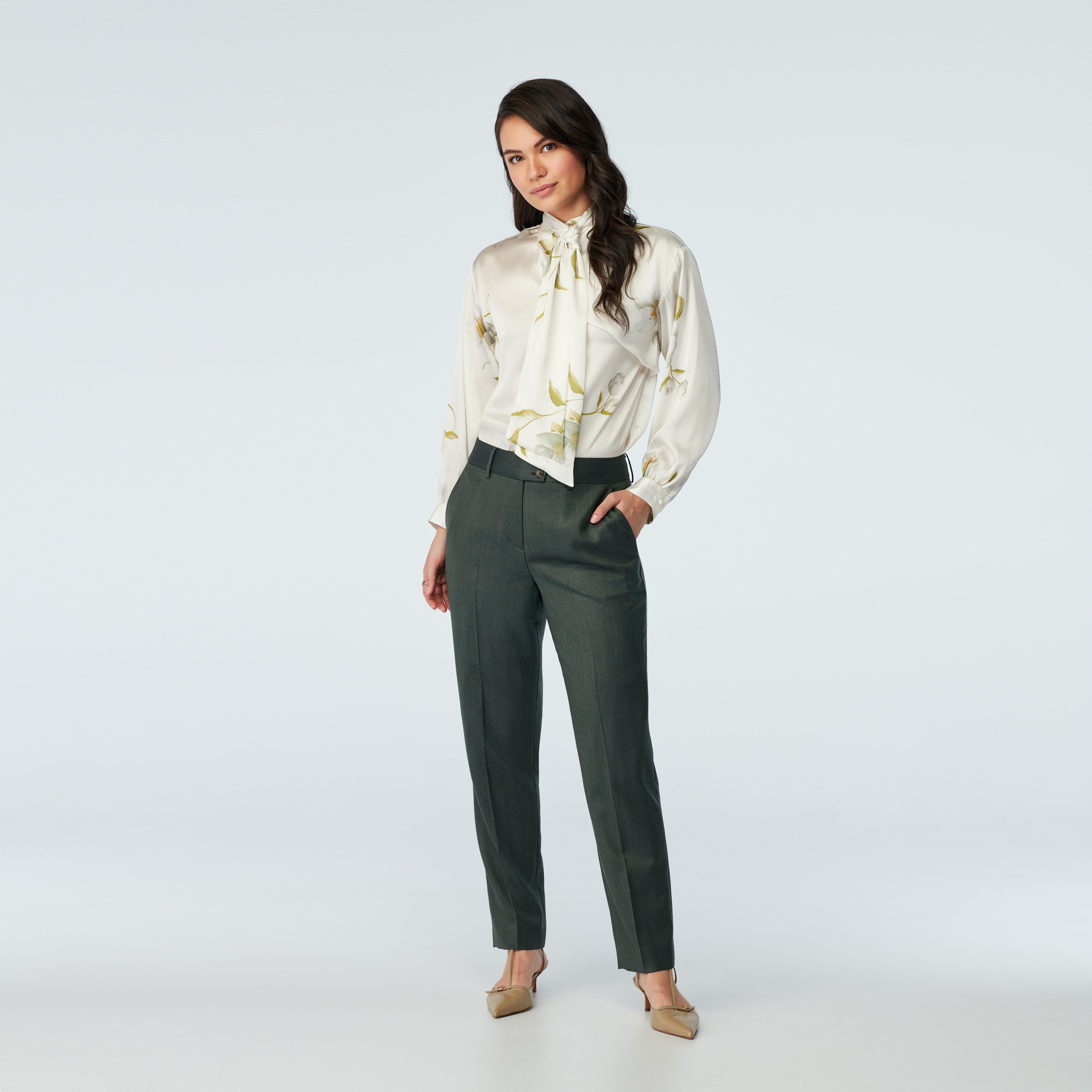 Green pants women - Modica Solid Design from Italian Seasonal Indochino Collection