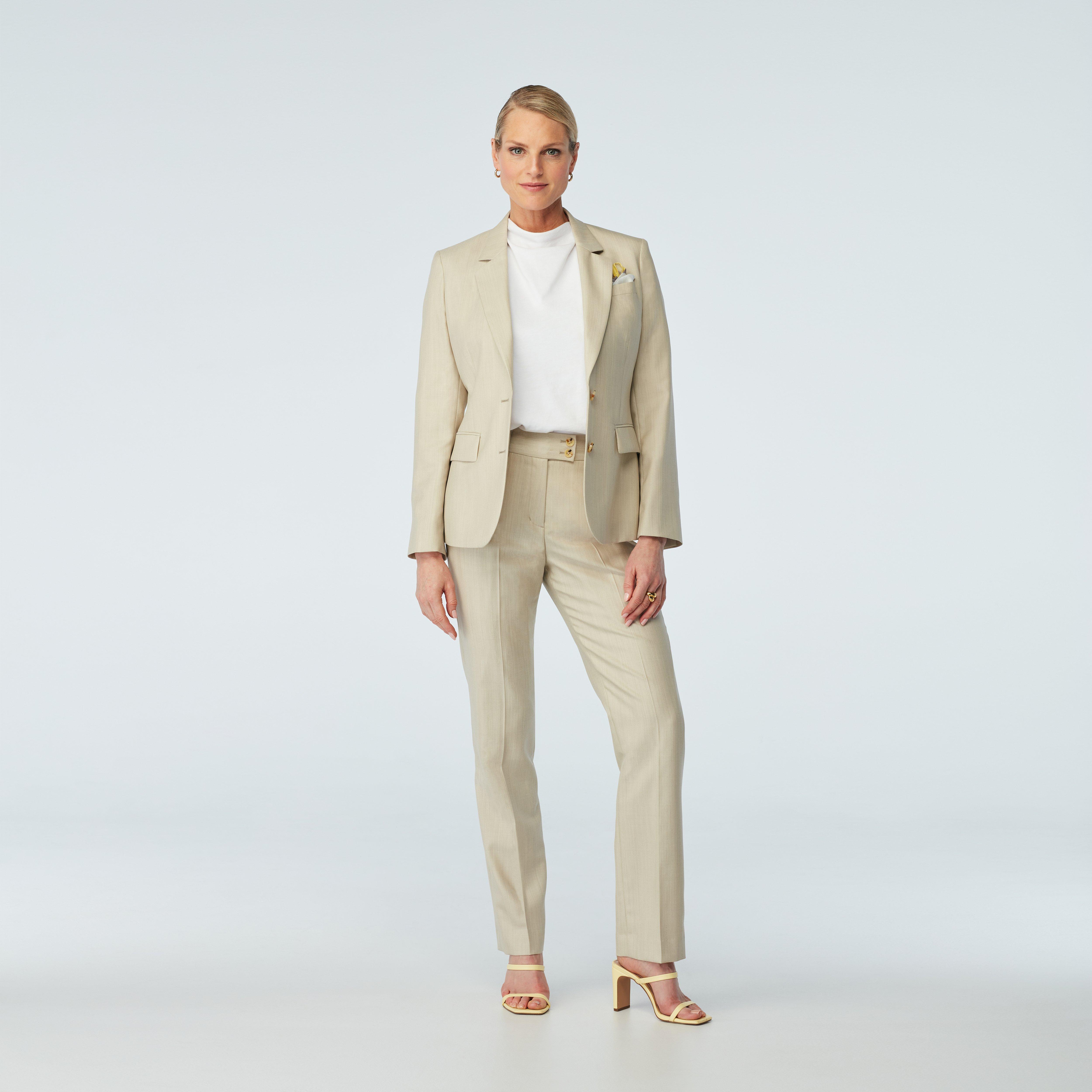 Cream blazer women - Modica Solid Design from Italian Seasonal Indochino Collection