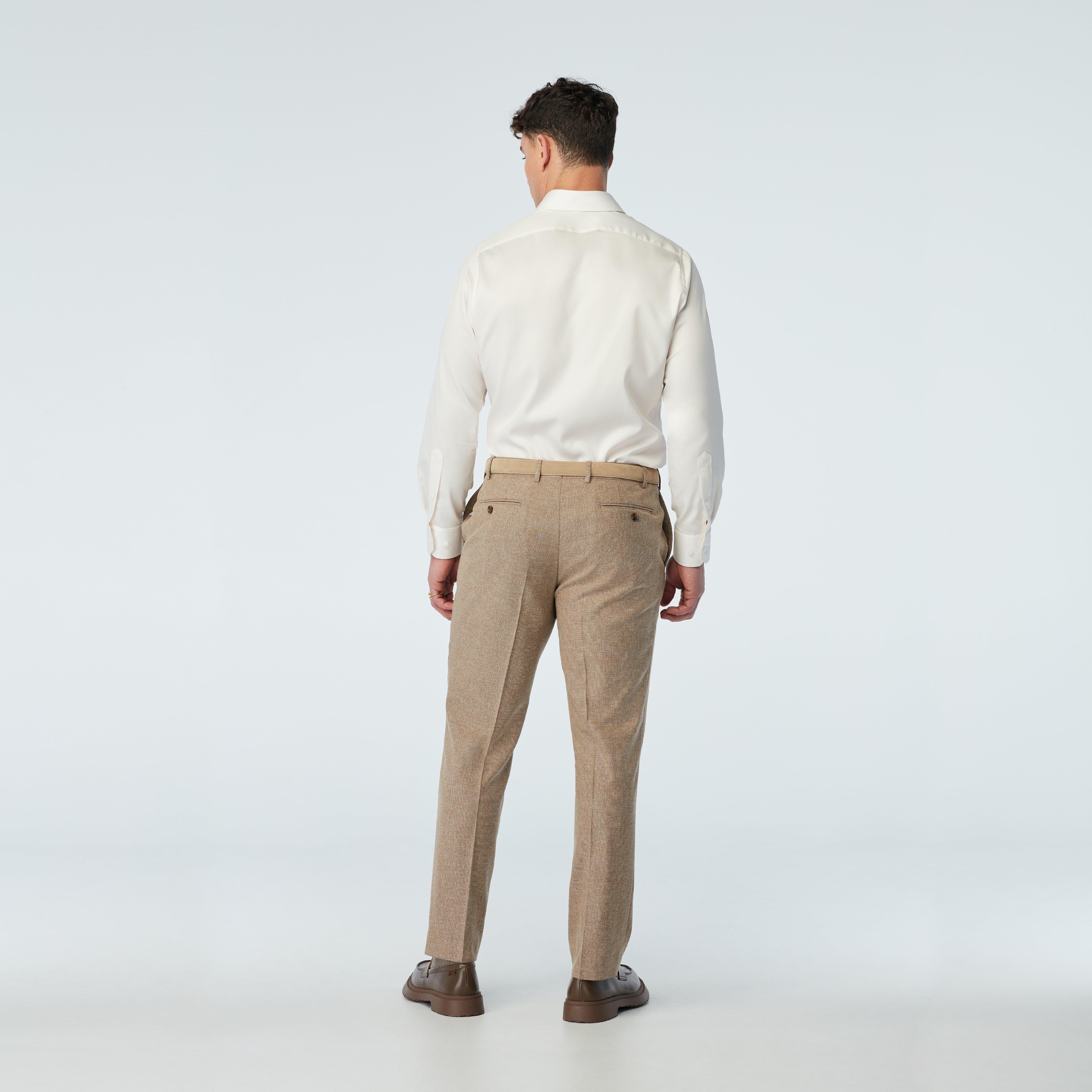 Men's Custom Pants - Marche Wool Blend Stretch Sand Pants | INDOCHINO