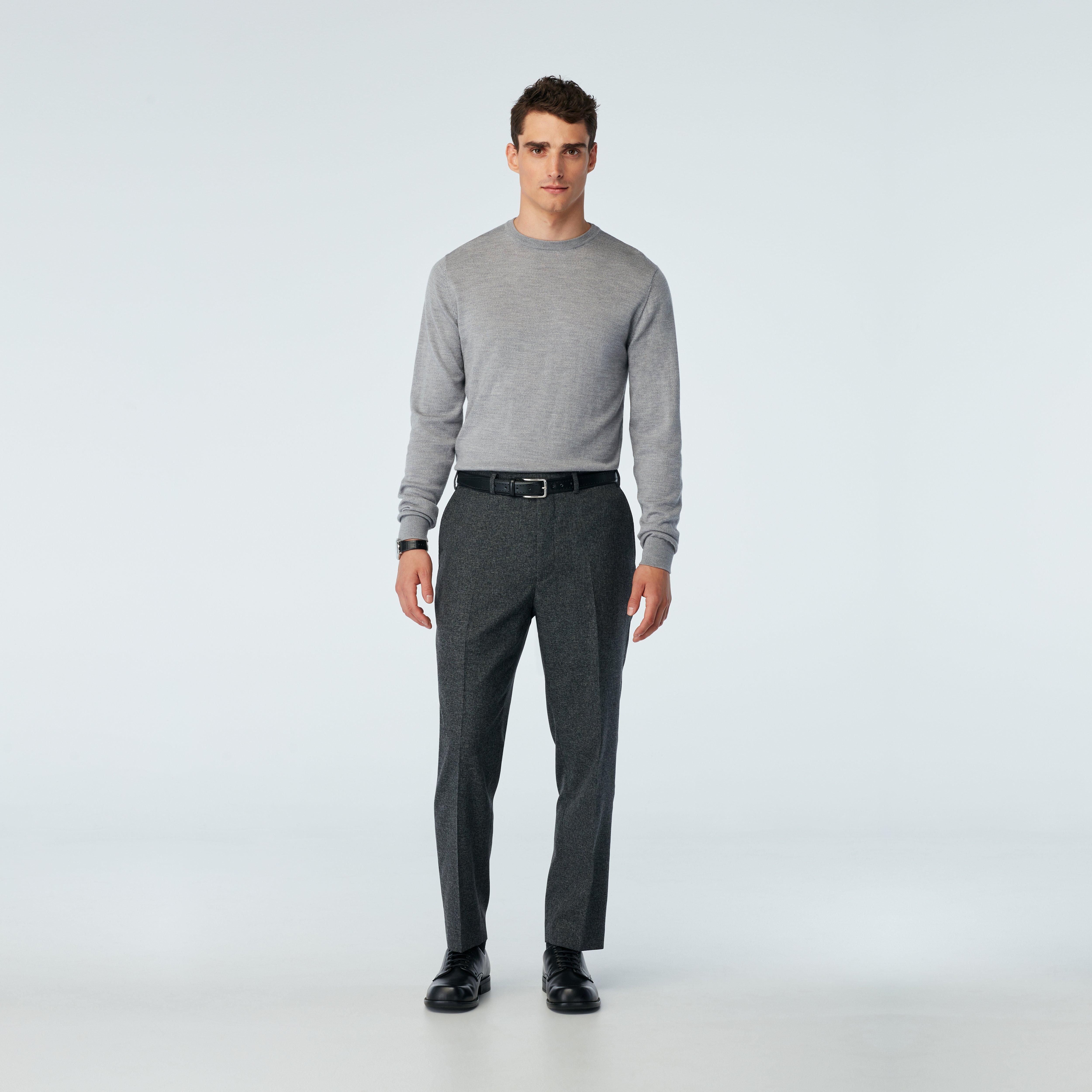 パンツ pure wool slacks made in ITALY Santorelli Men's Trousers in Super 100's Natural Stretch