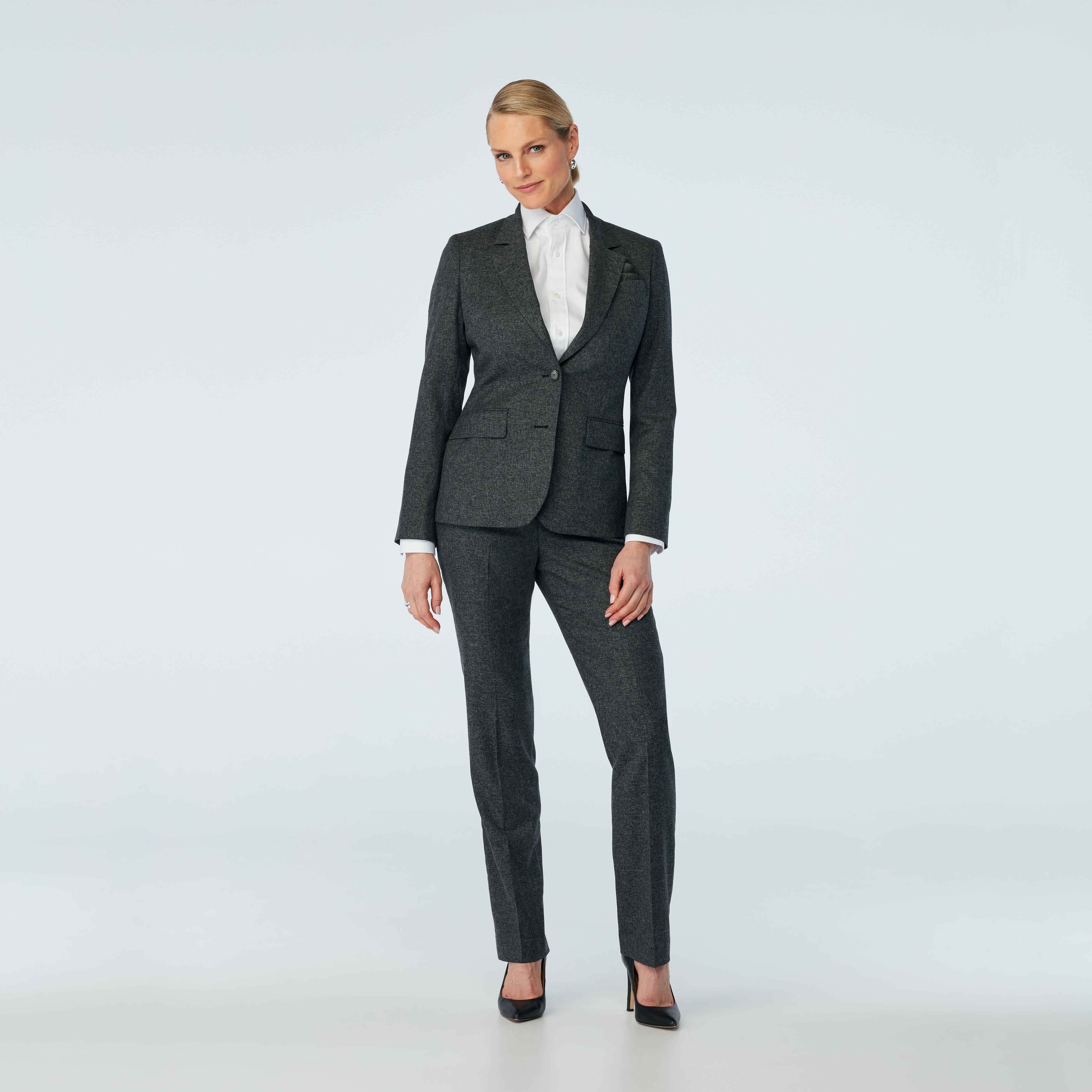 Gray suit women - Marche Solid Design from Italian Indochino Collection