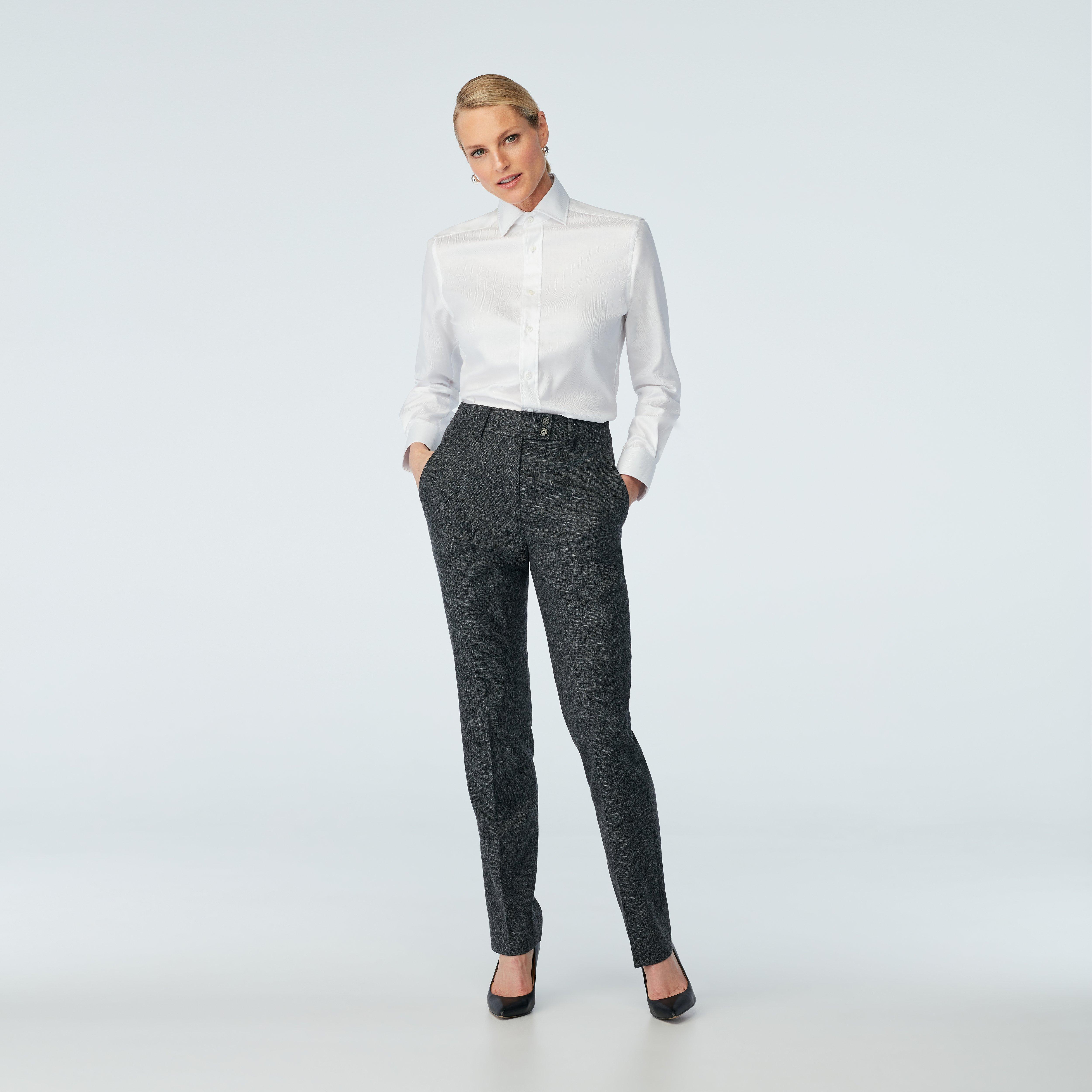 Gray pants women - Marche Solid Design from Italian Seasonal Indochino Collection