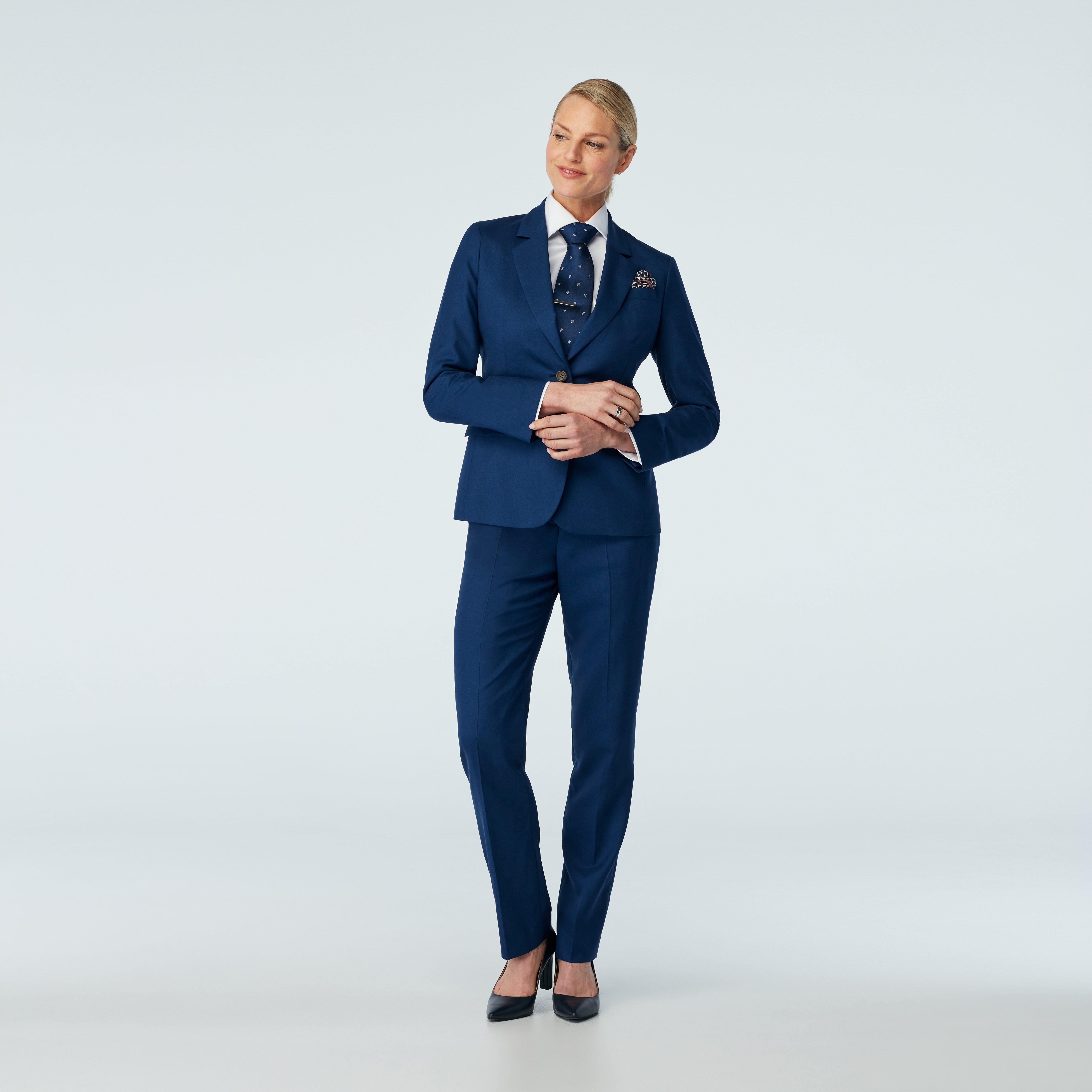 Indochino Women's Custom Odell Wool Silk Blue Suit