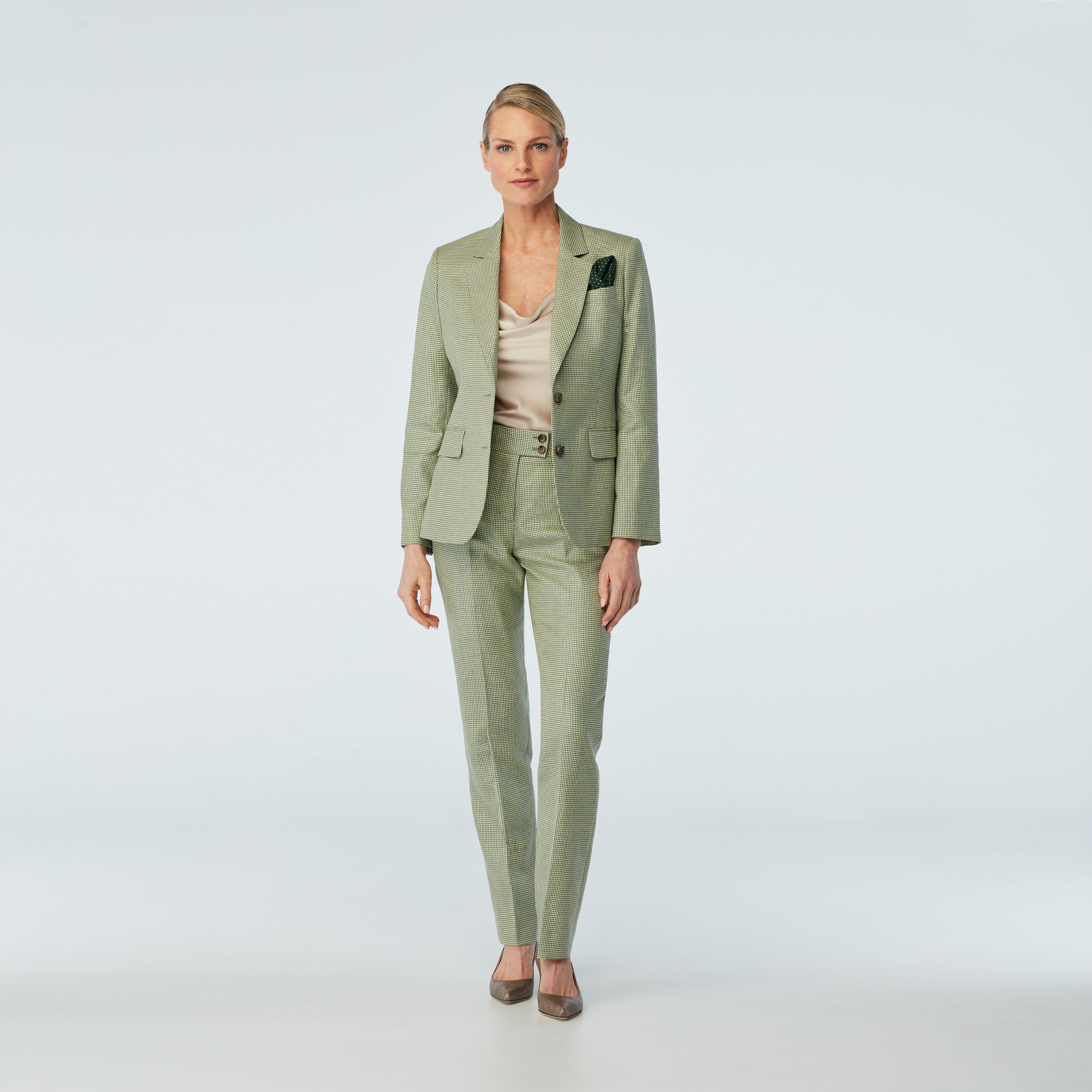 Green blazer women - Ockbrook Houndstooth Design from Spring / Summer Indochino Collection