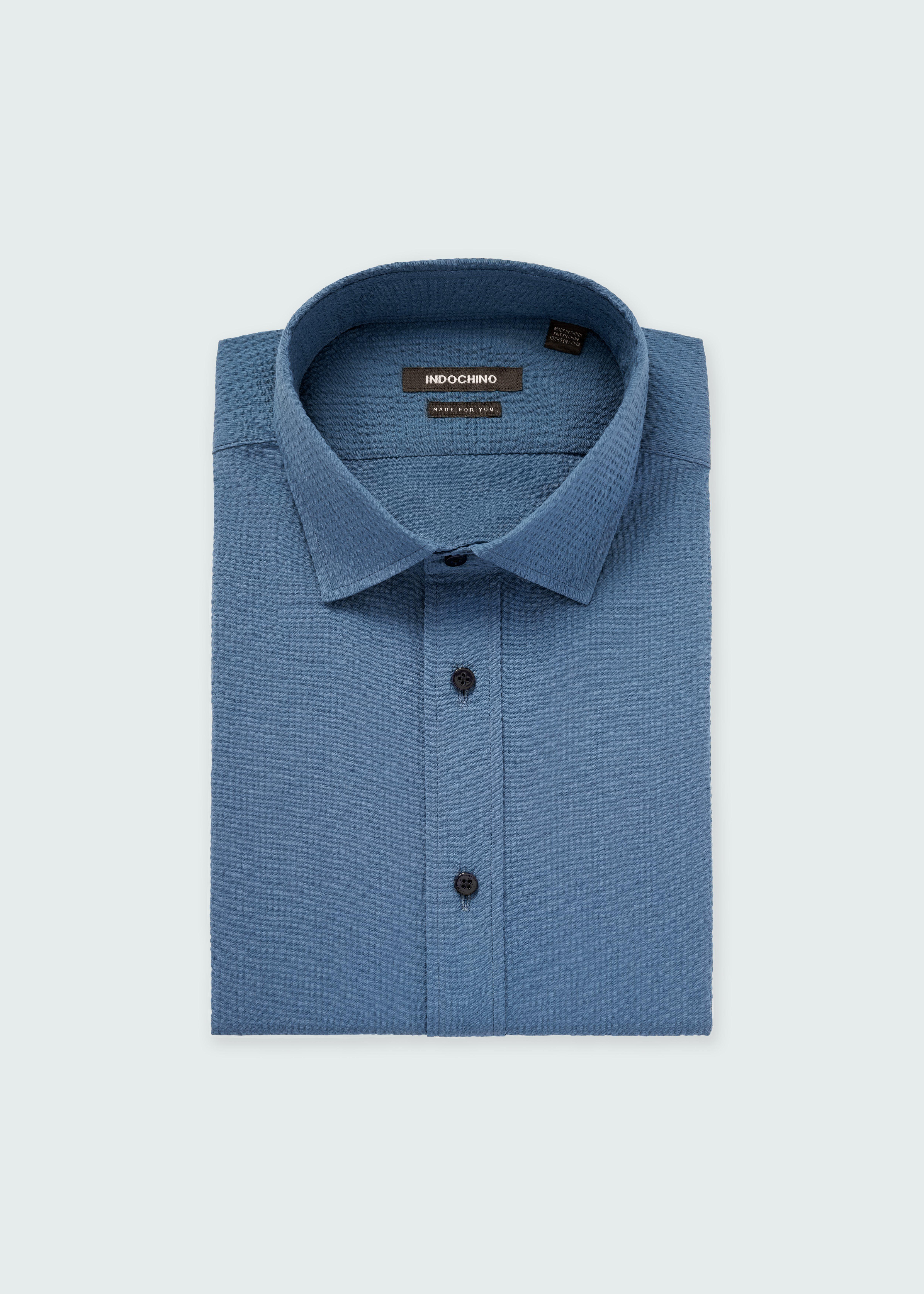 Blue shirt - Oakington Solid Design from Premium Spring / Summer Indochino Collection