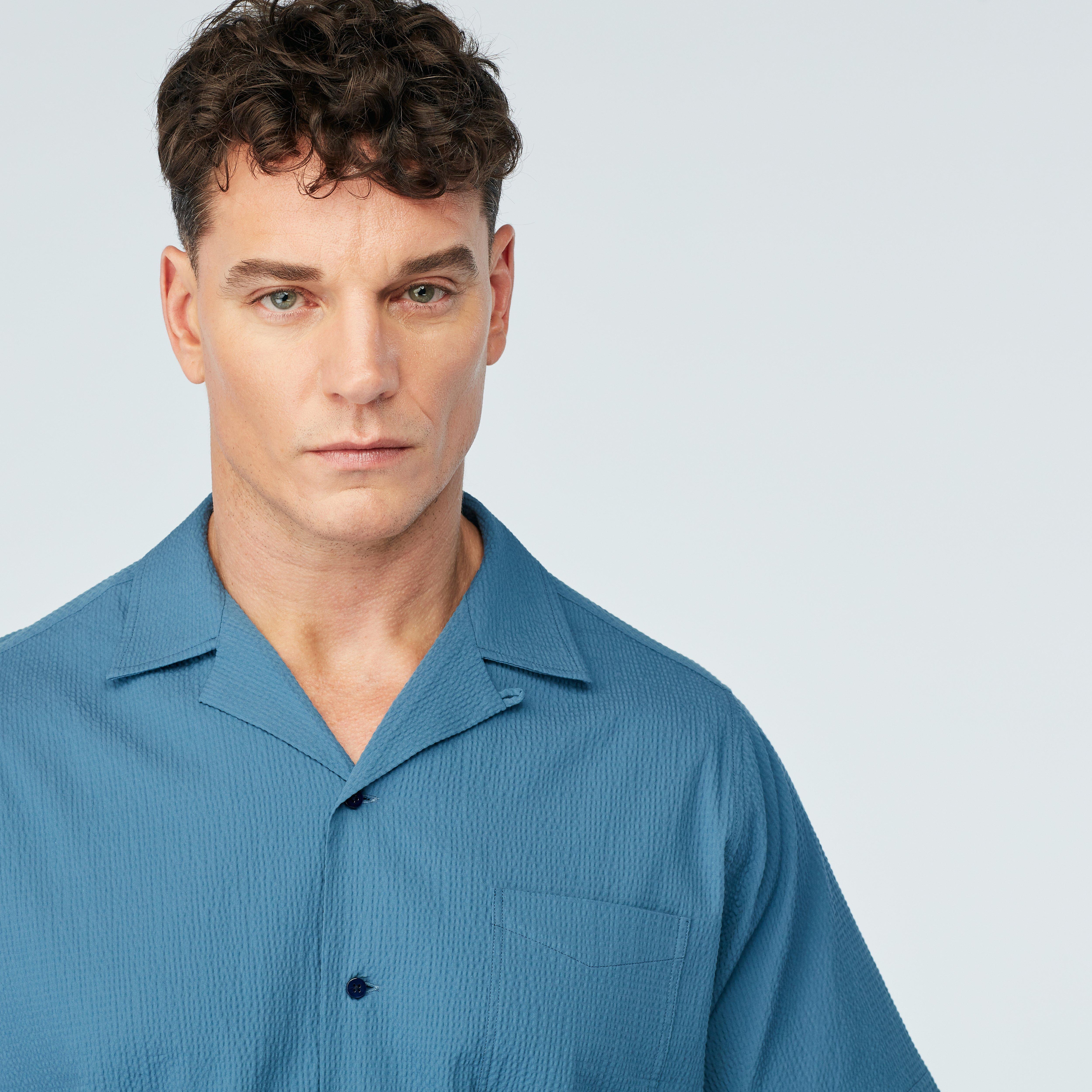 Product thumbnail 3 Blue campshirt - Oakington Solid Design from Spring / Summer Indochino Collection