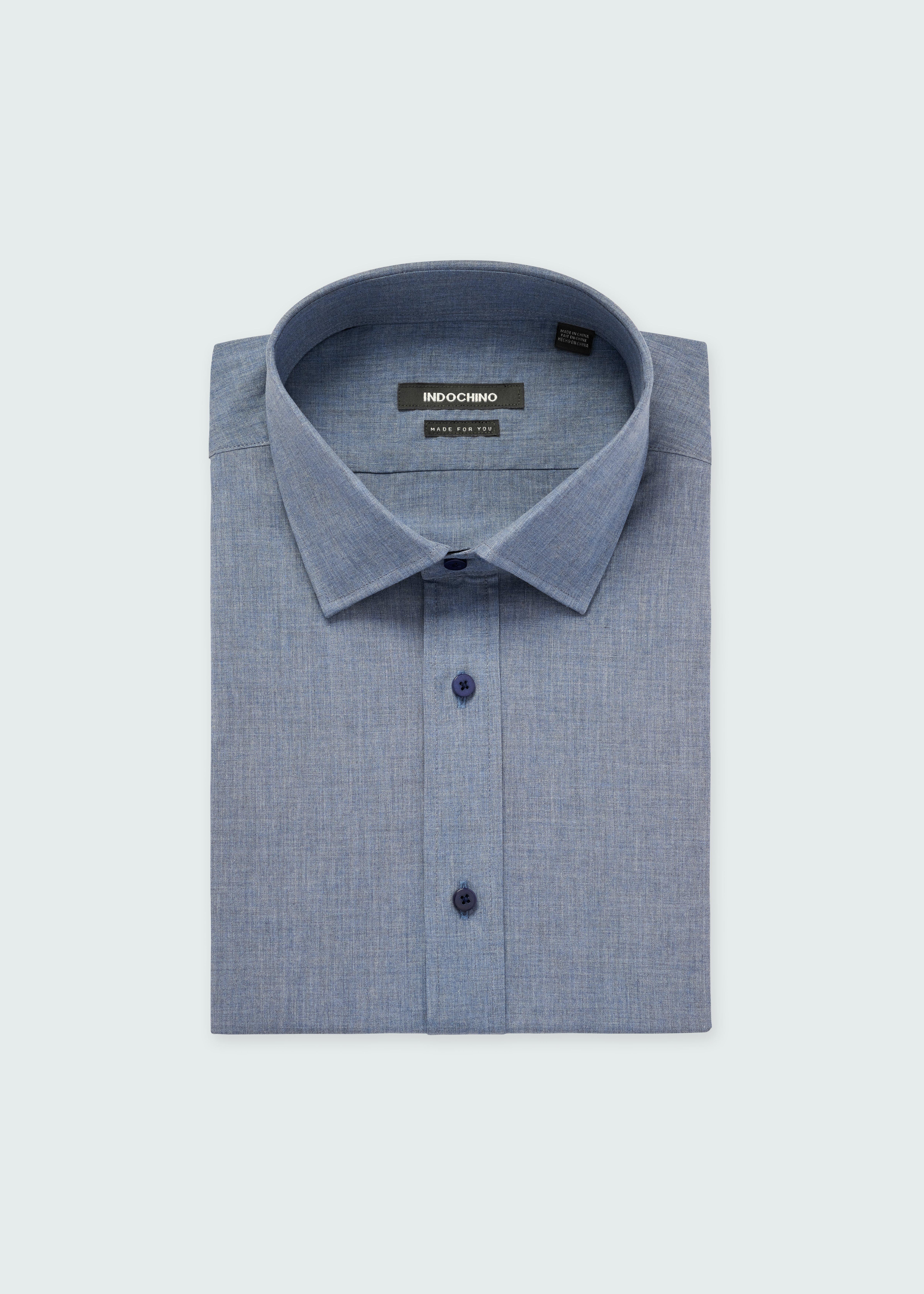 Blue shirt - Ospringe Solid Design from Premium Spring / Summer Indochino Collection