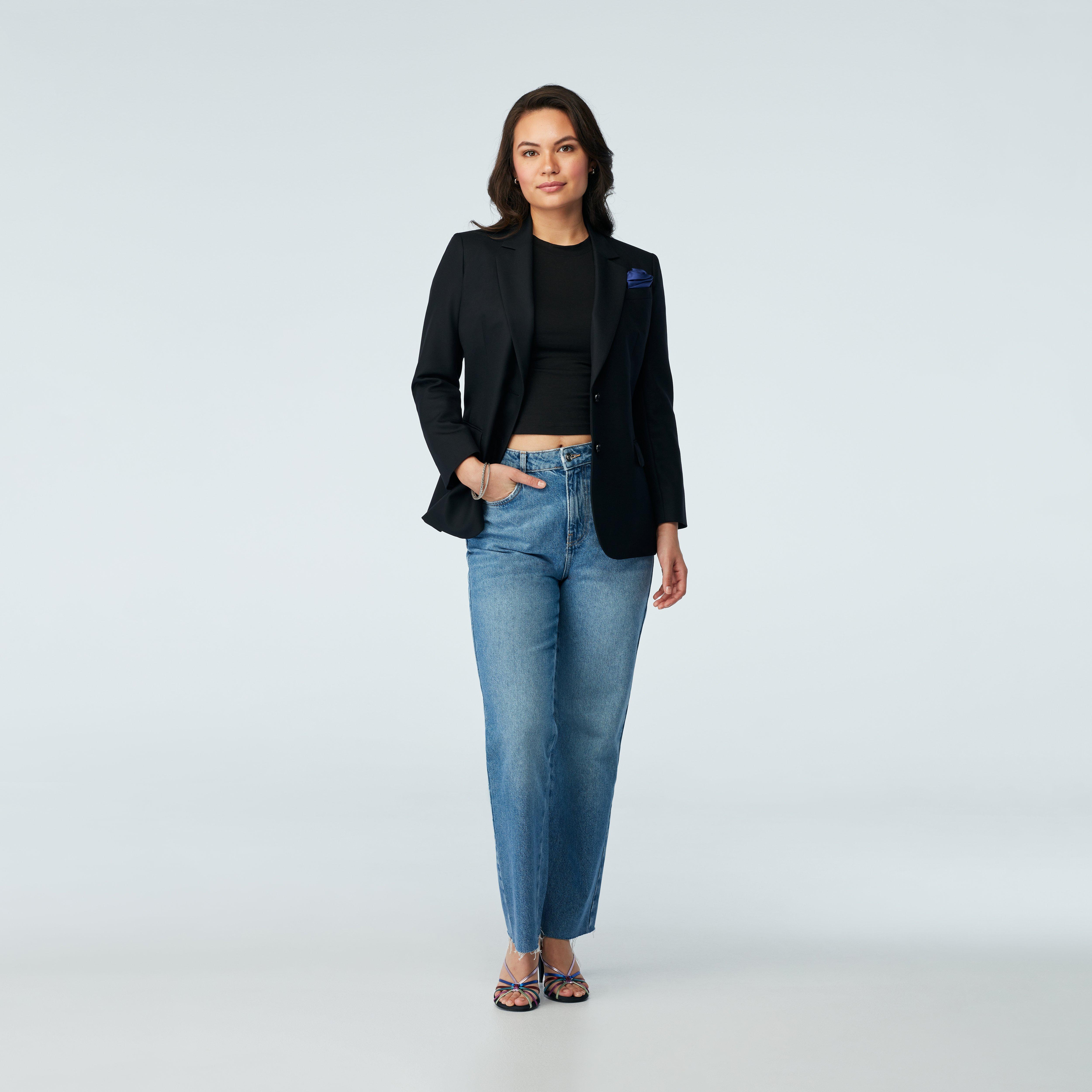 Black blazer women - Hatton Solid Design from Luxury Indochino Collection