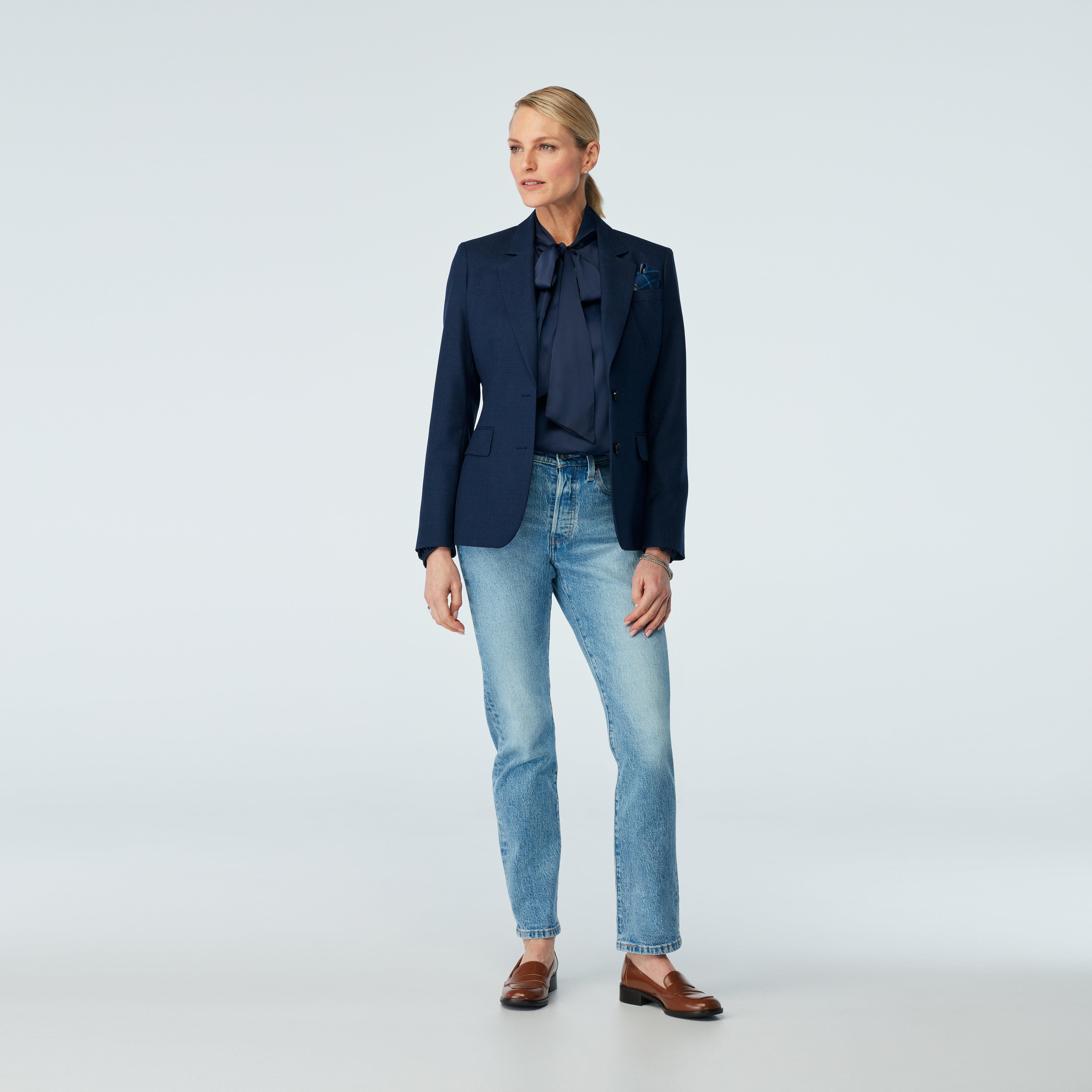 Navy blazer women - Hatton Solid Design from Luxury Indochino Collection
