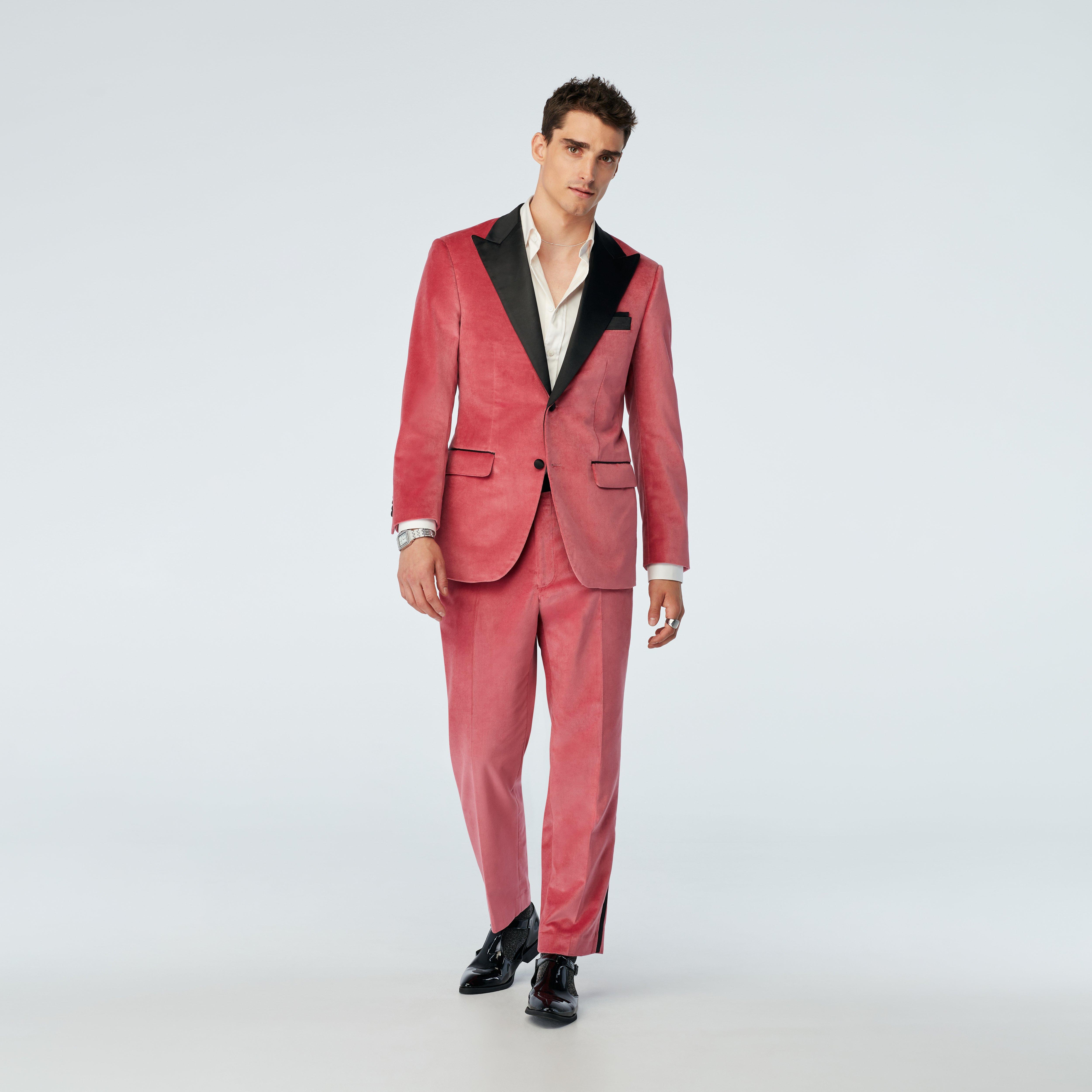 Custom Tuxedos Made For You - Harford Velvet Dusty Rose Tuxedo