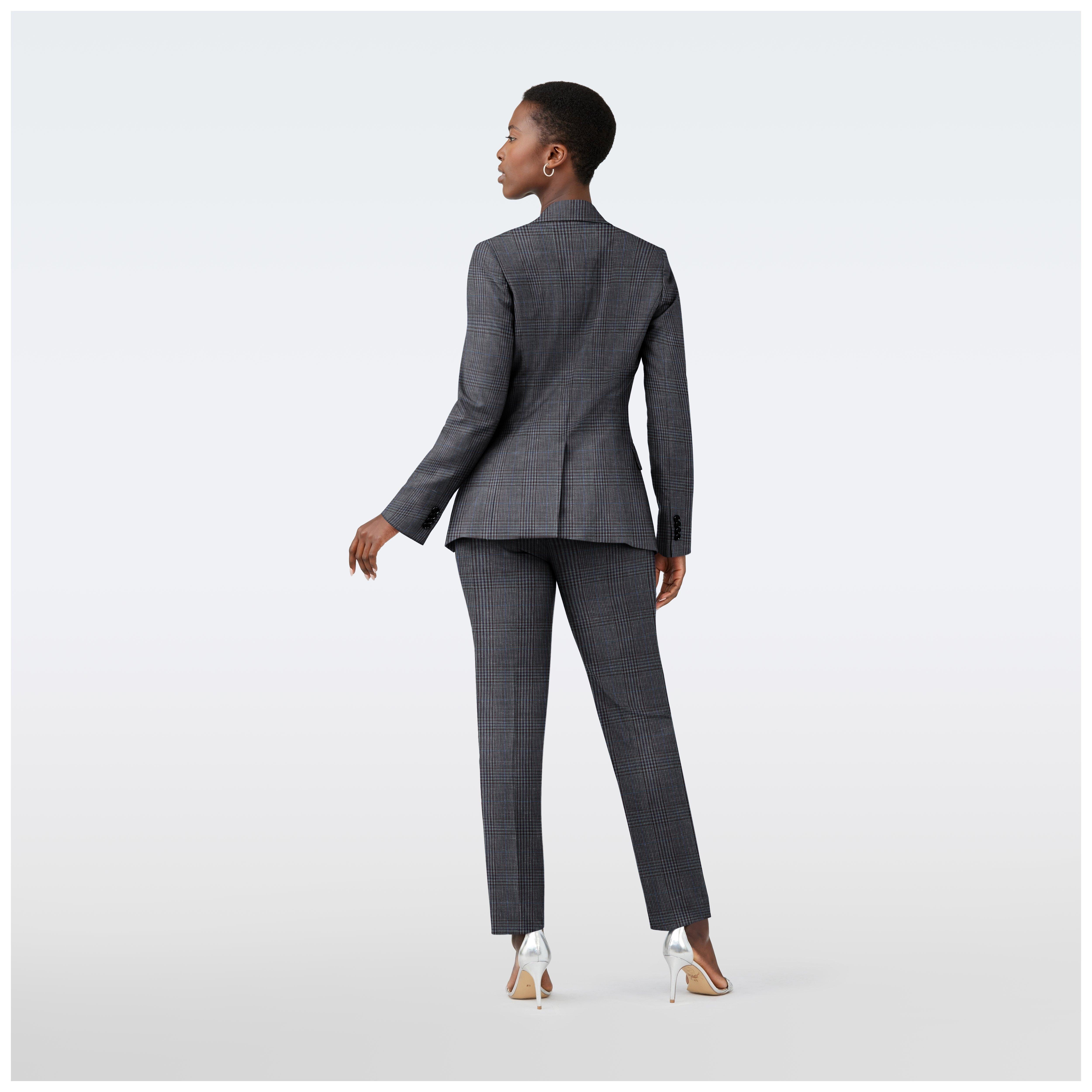 Product thumbnail 2 Teal blazer women - Milano Checked Design from Italian Indochino Collection