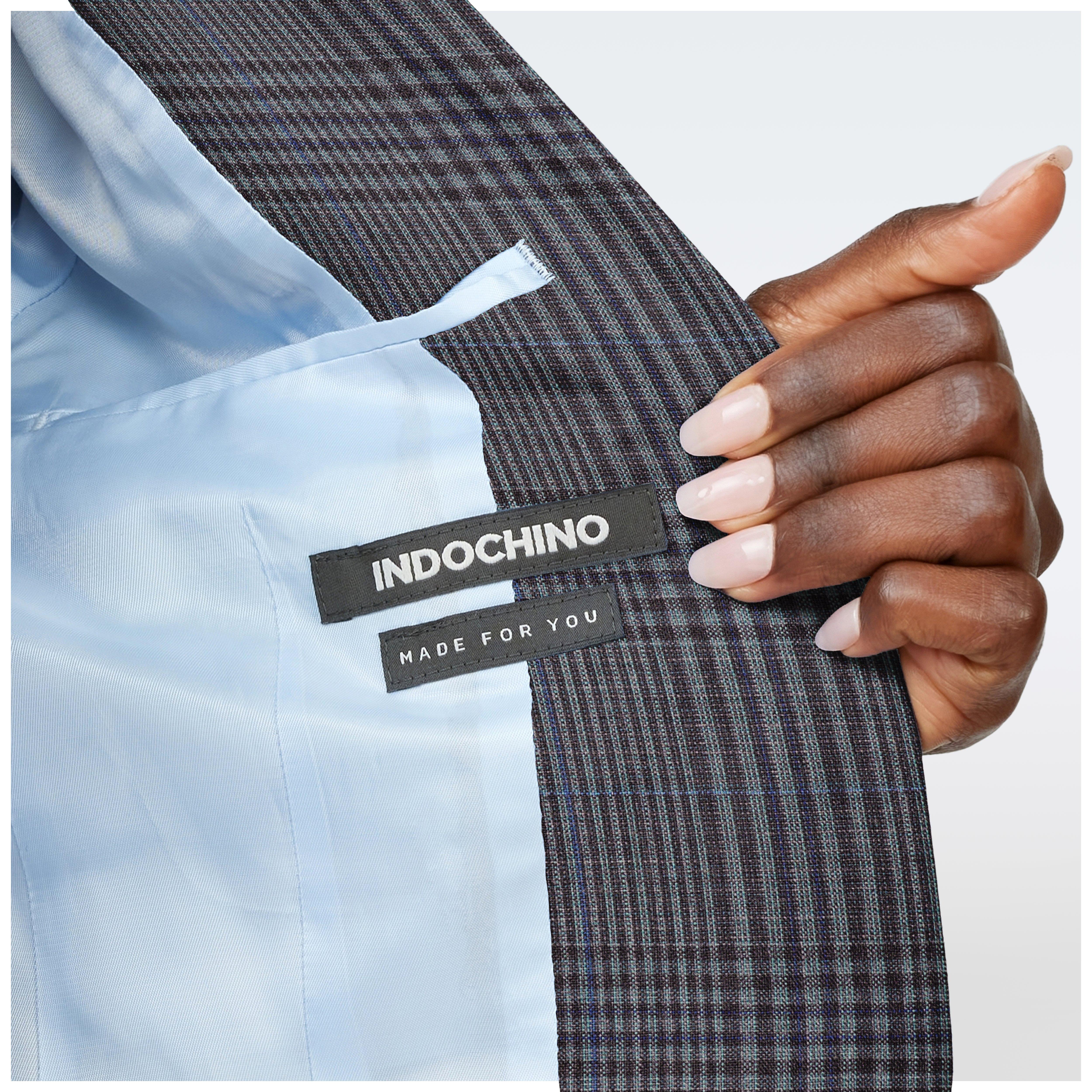 Product thumbnail 3 Teal blazer women - Milano Checked Design from Italian Indochino Collection