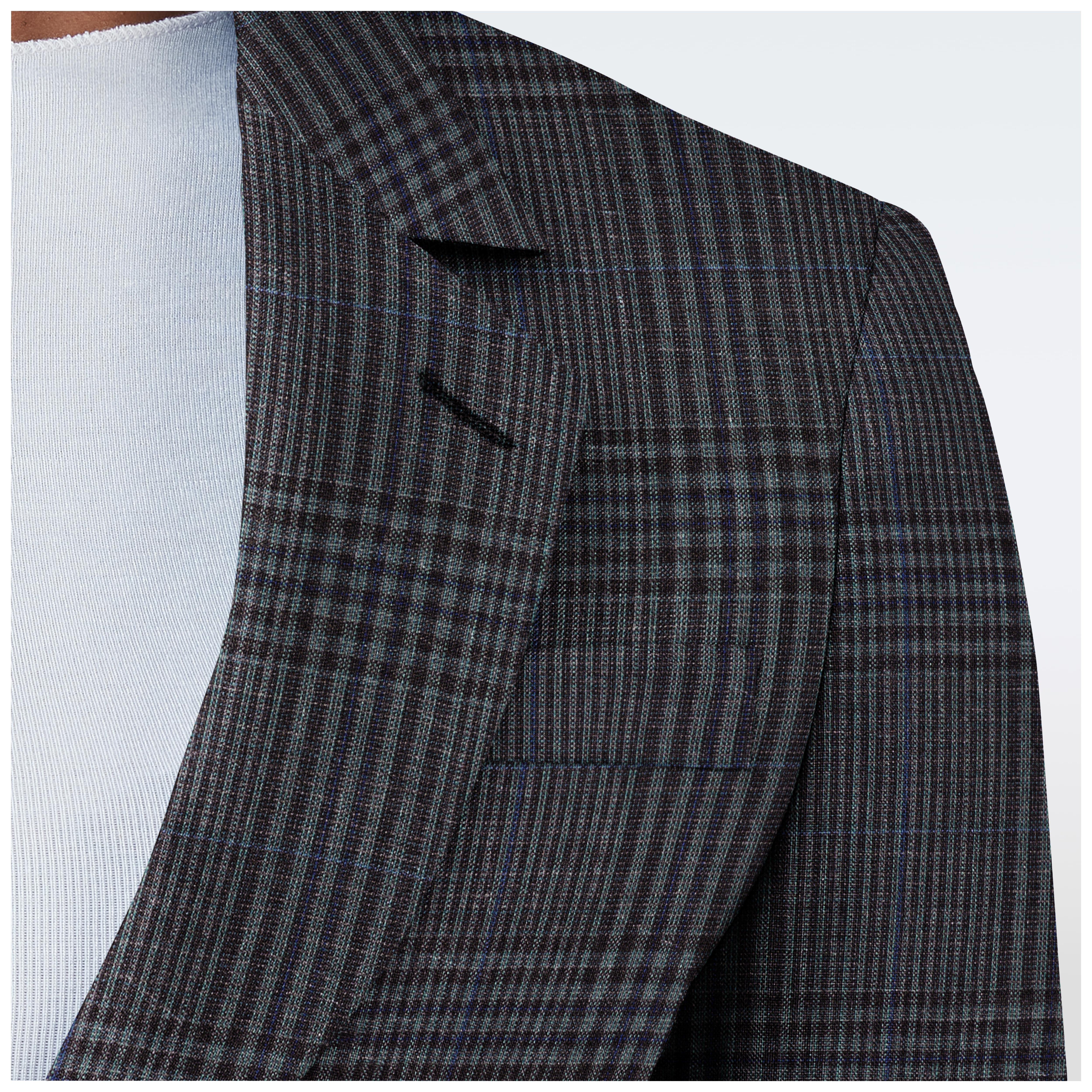 Product thumbnail 4 Teal blazer women - Milano Checked Design from Italian Indochino Collection