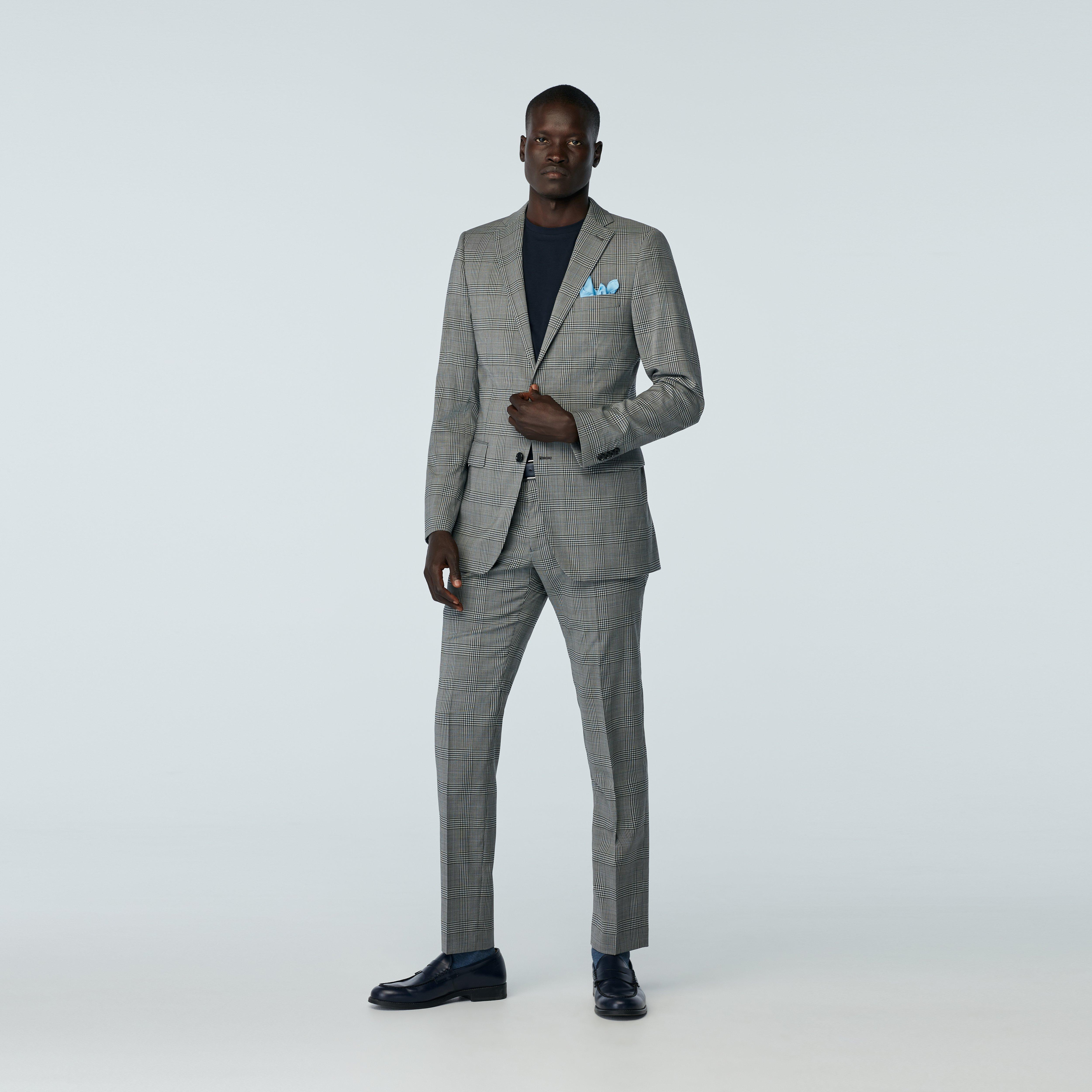 Men's Custom Blazers - Milano Glen Check Black and White