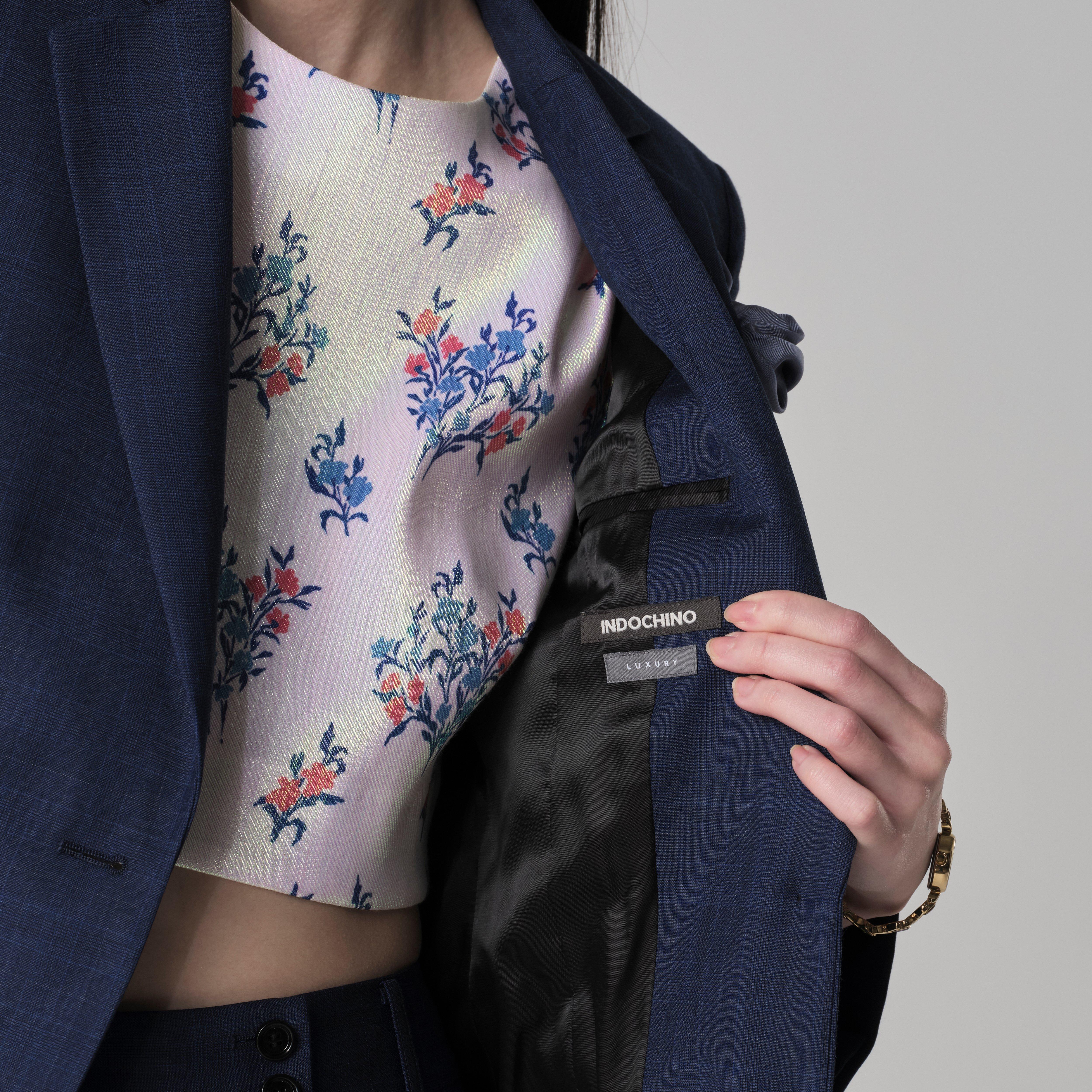 Product thumbnail 3 Blue blazer women - Harrogate Checked Design from Luxury Indochino Collection