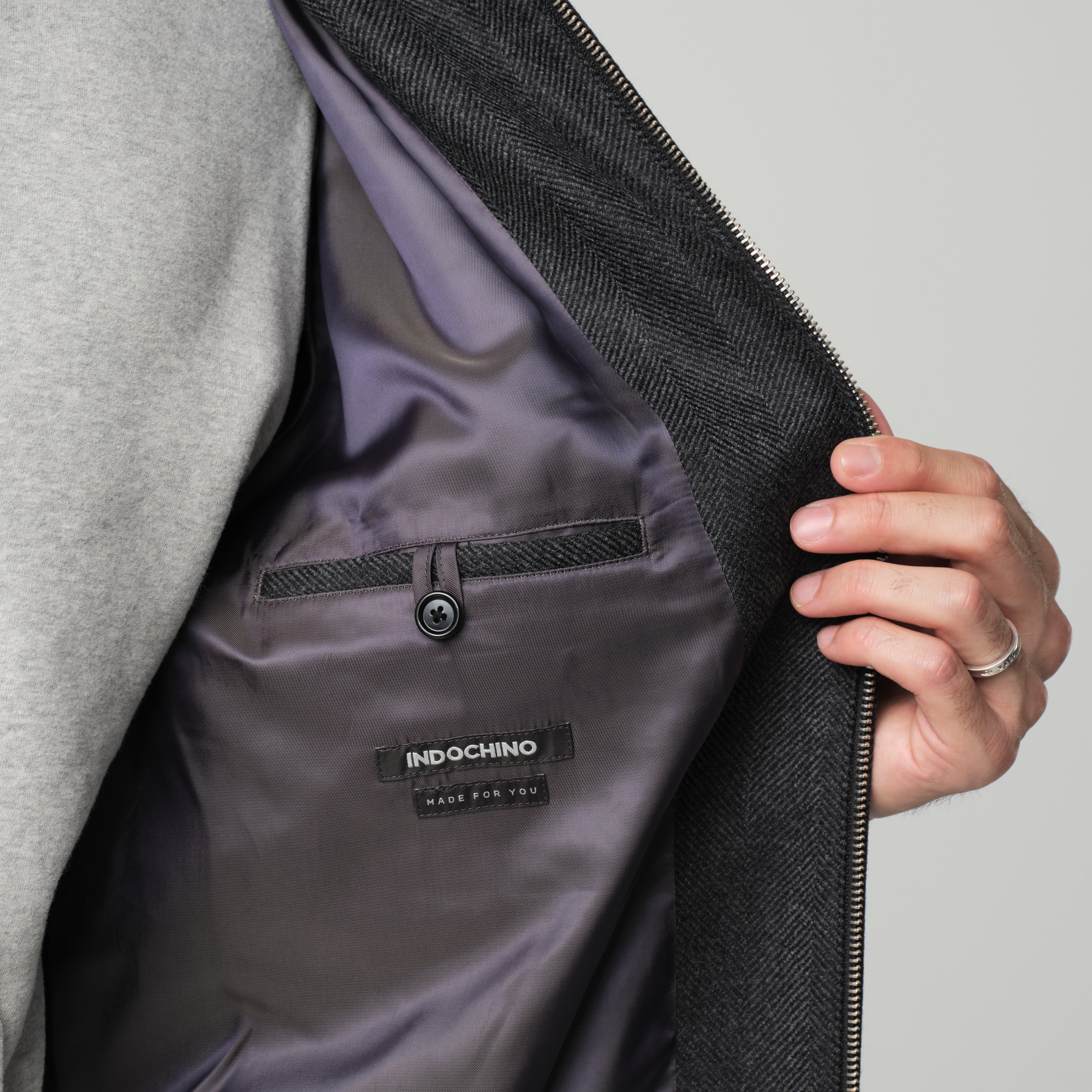 Product thumbnail 3 Gray bomberjacket - Heartford Solid Design from Premium Indochino Collection