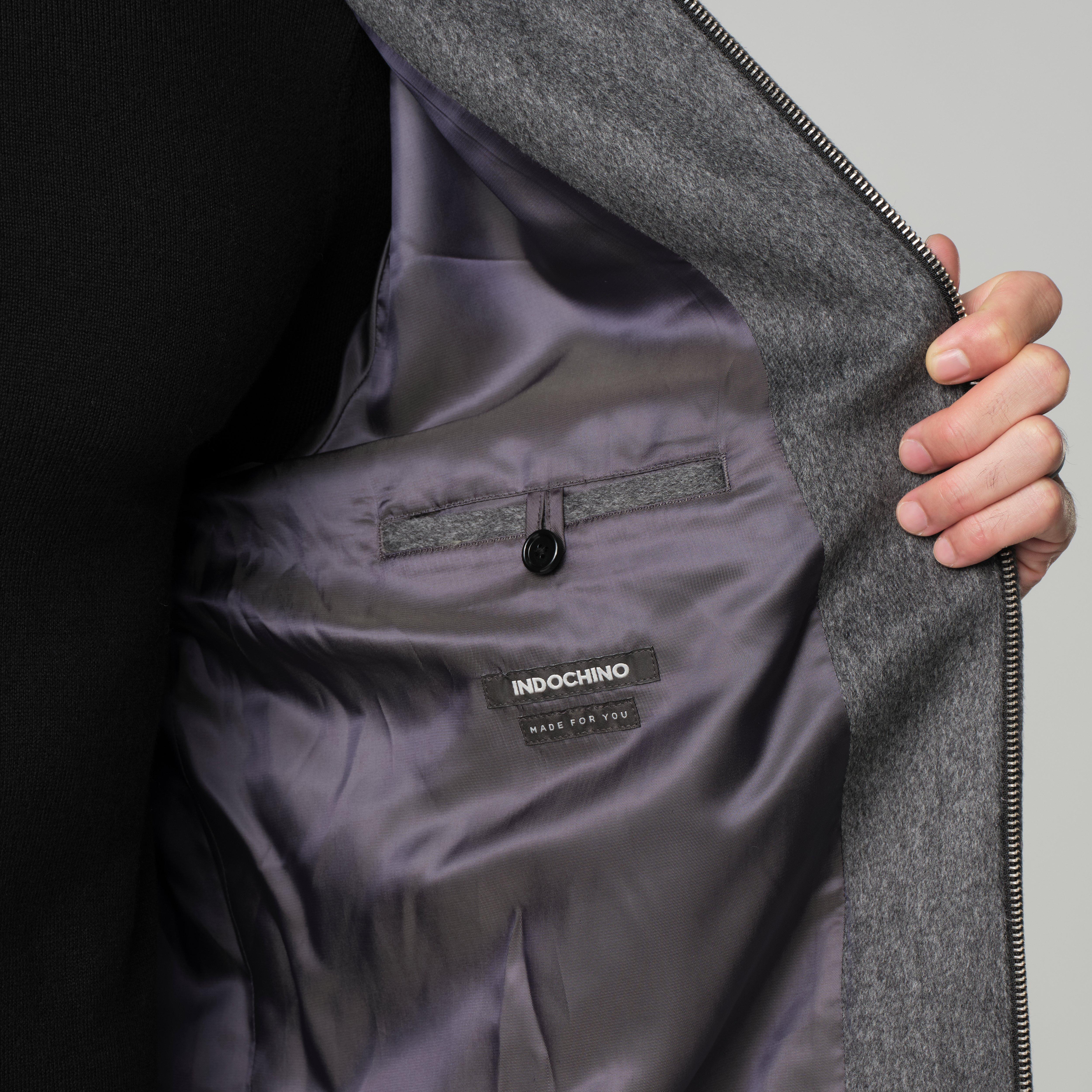 Product thumbnail 3 Gray bomberjacket - Varsity Solid Design from Premium Indochino Collection