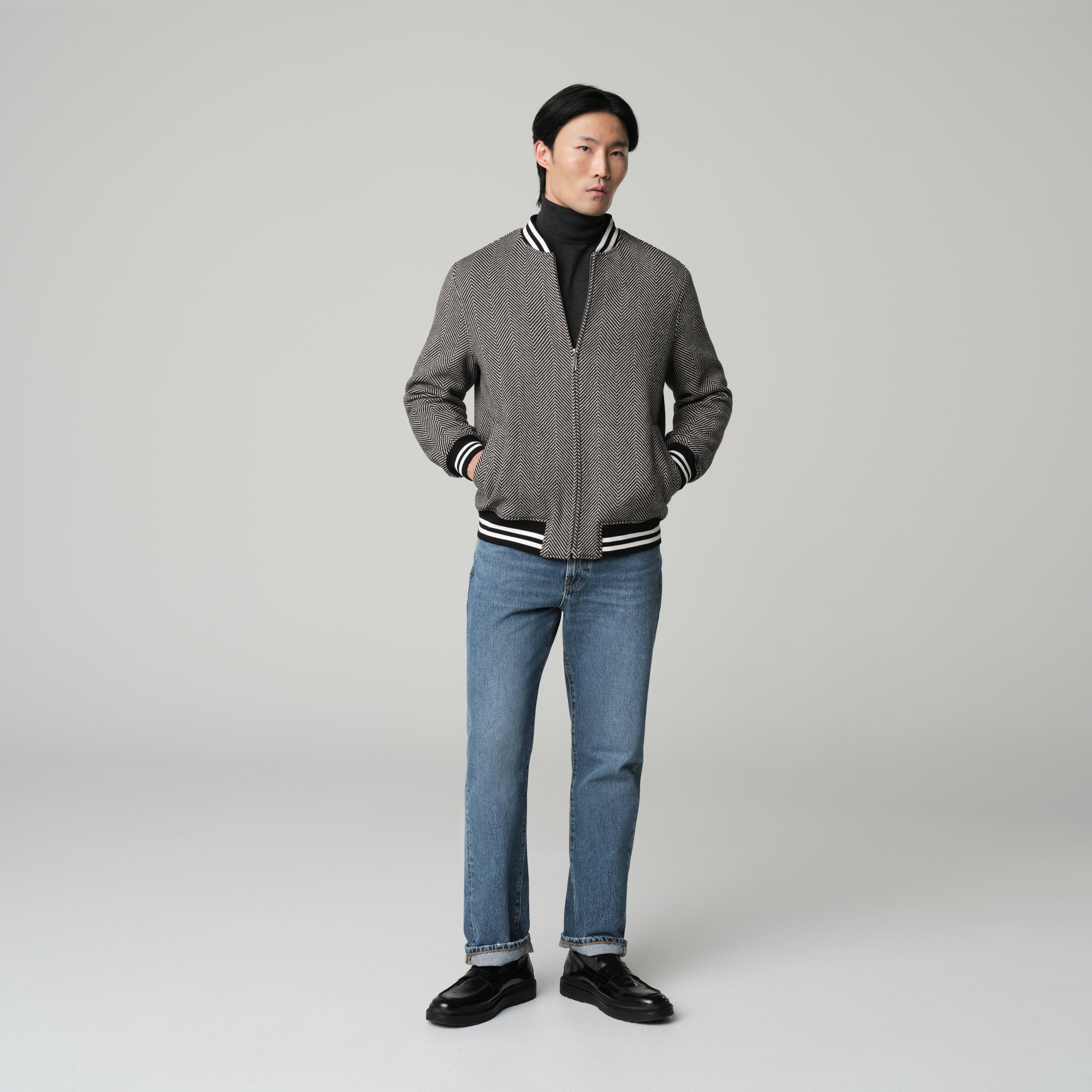 ジャケット Golden  Wool blend herringbone bomber jacket Buy Stone Herringbone Bomber Jacket from Next Luxembourg