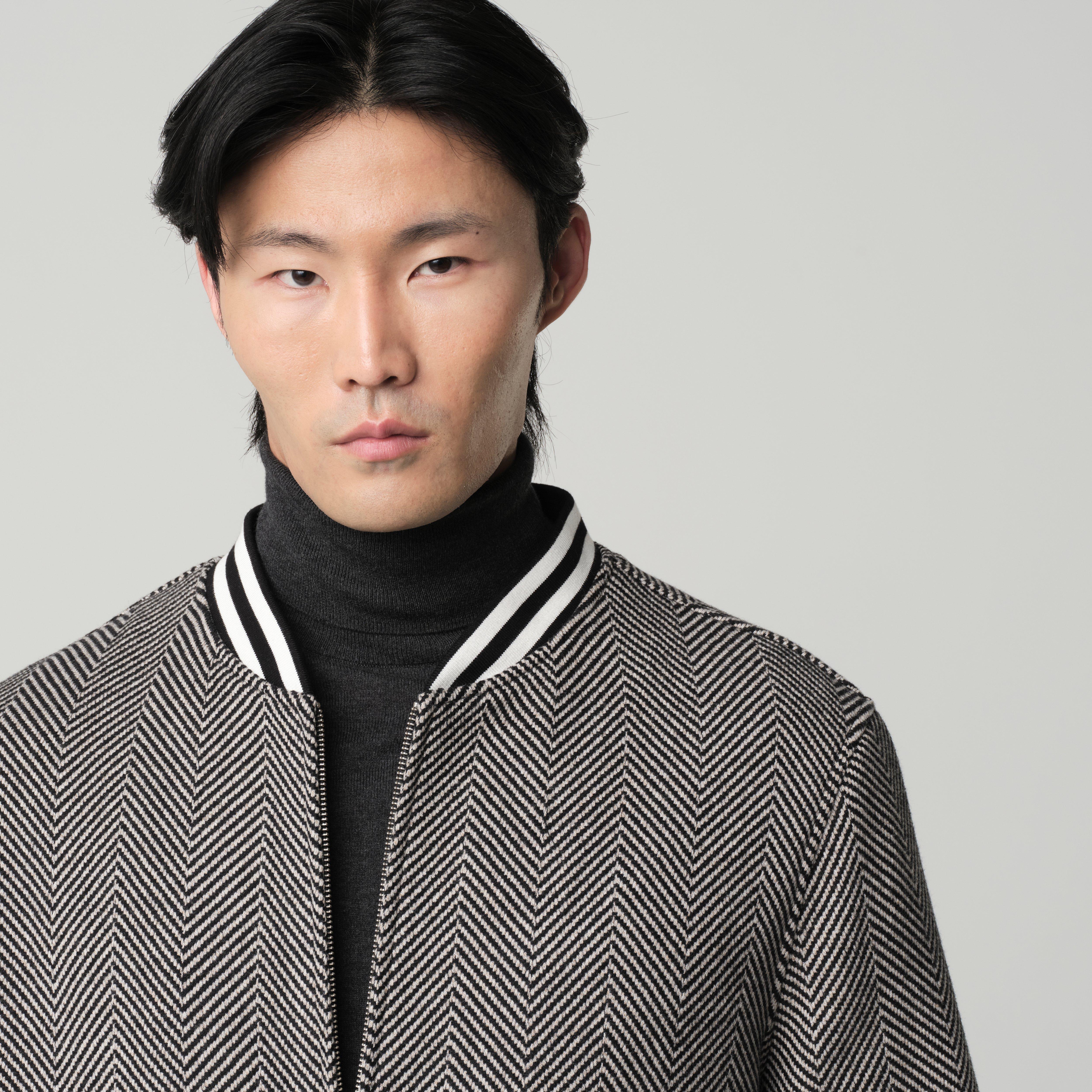 Product thumbnail 4 Black bomberjacket - Varsity Solid Design from Italian Indochino Collection