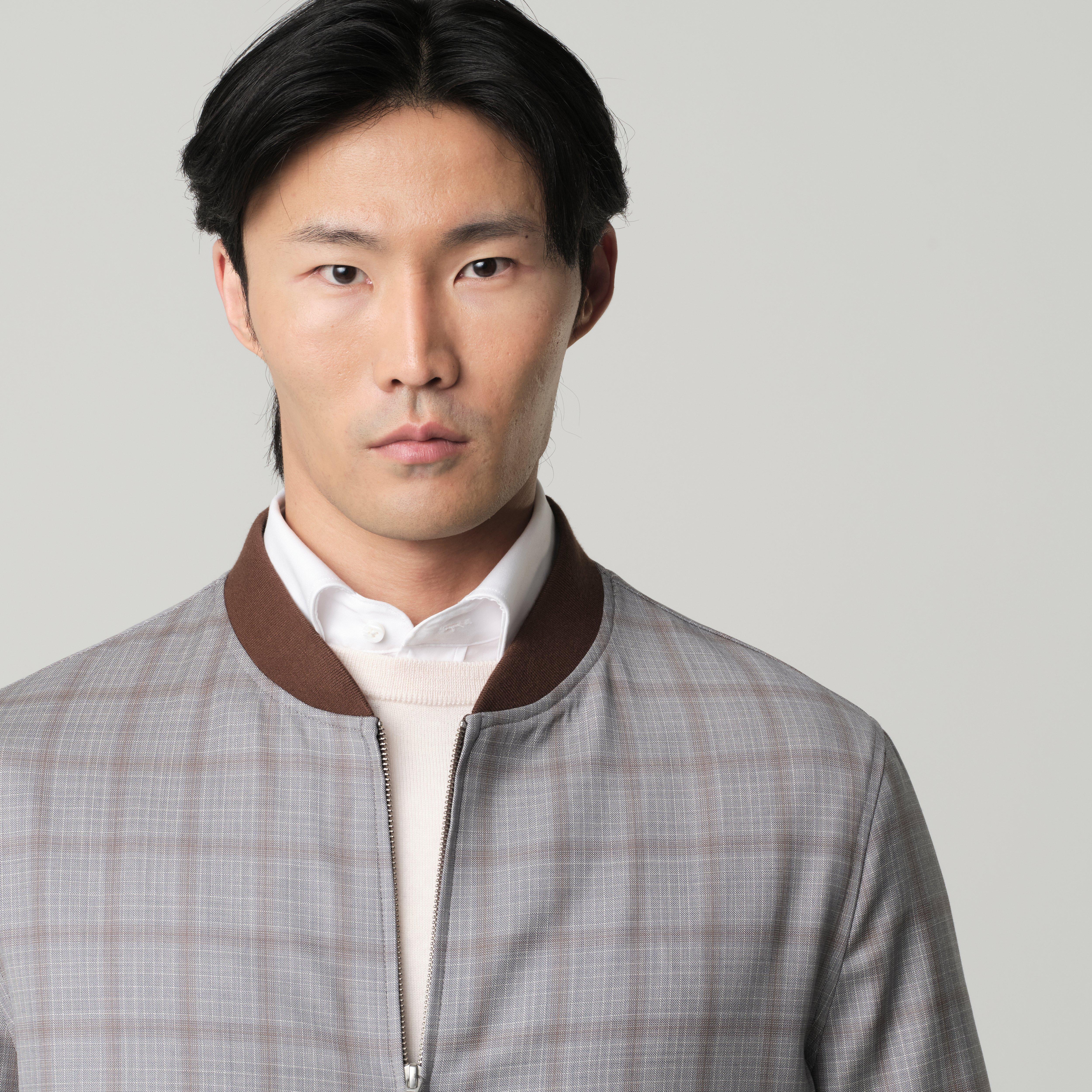 Product thumbnail 4 Gray bomberjacket - Paxton Checked Design from Premium Indochino Collection