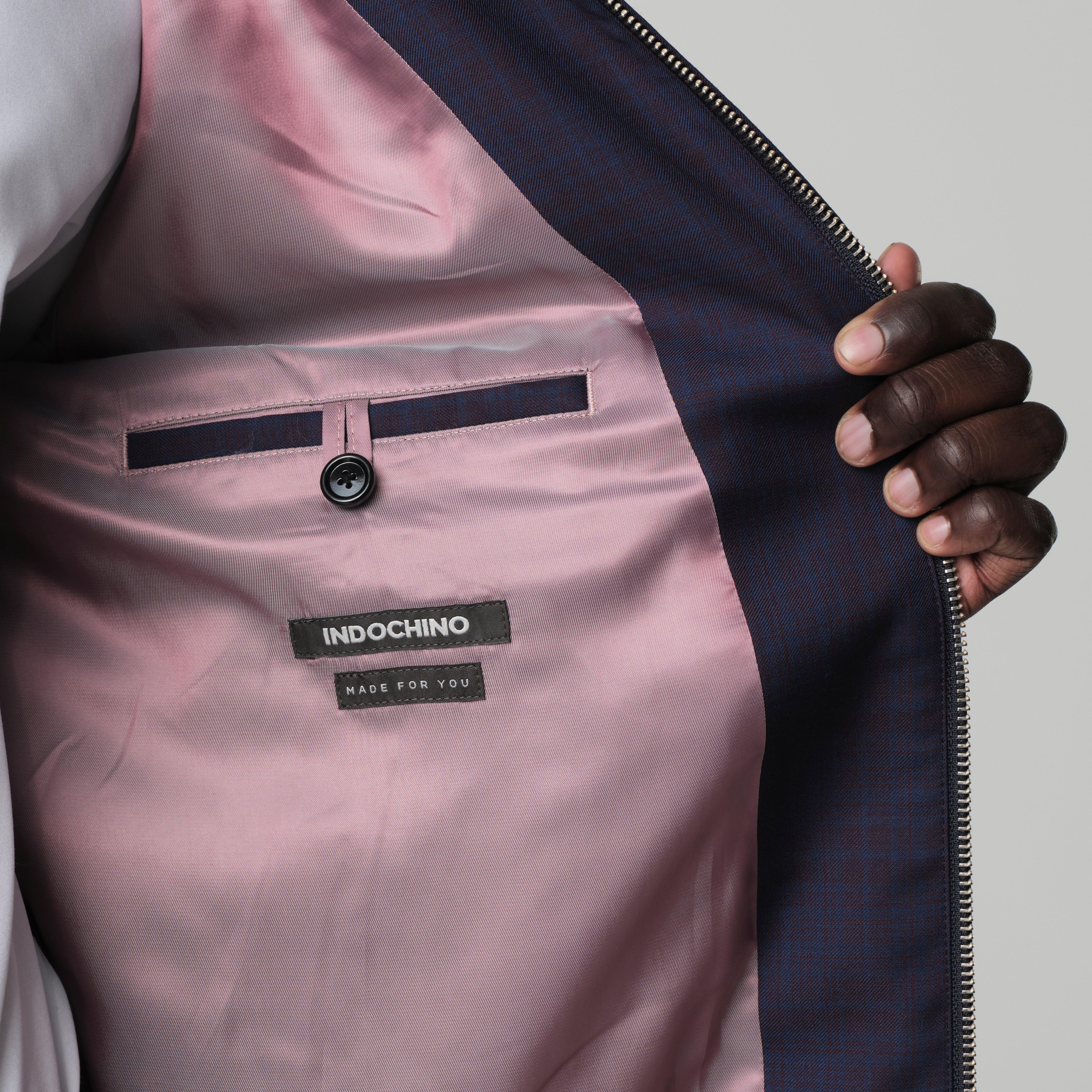 Product thumbnail 3 Burgundy bomberjacket - Paxton Plaid Design from Premium Indochino Collection