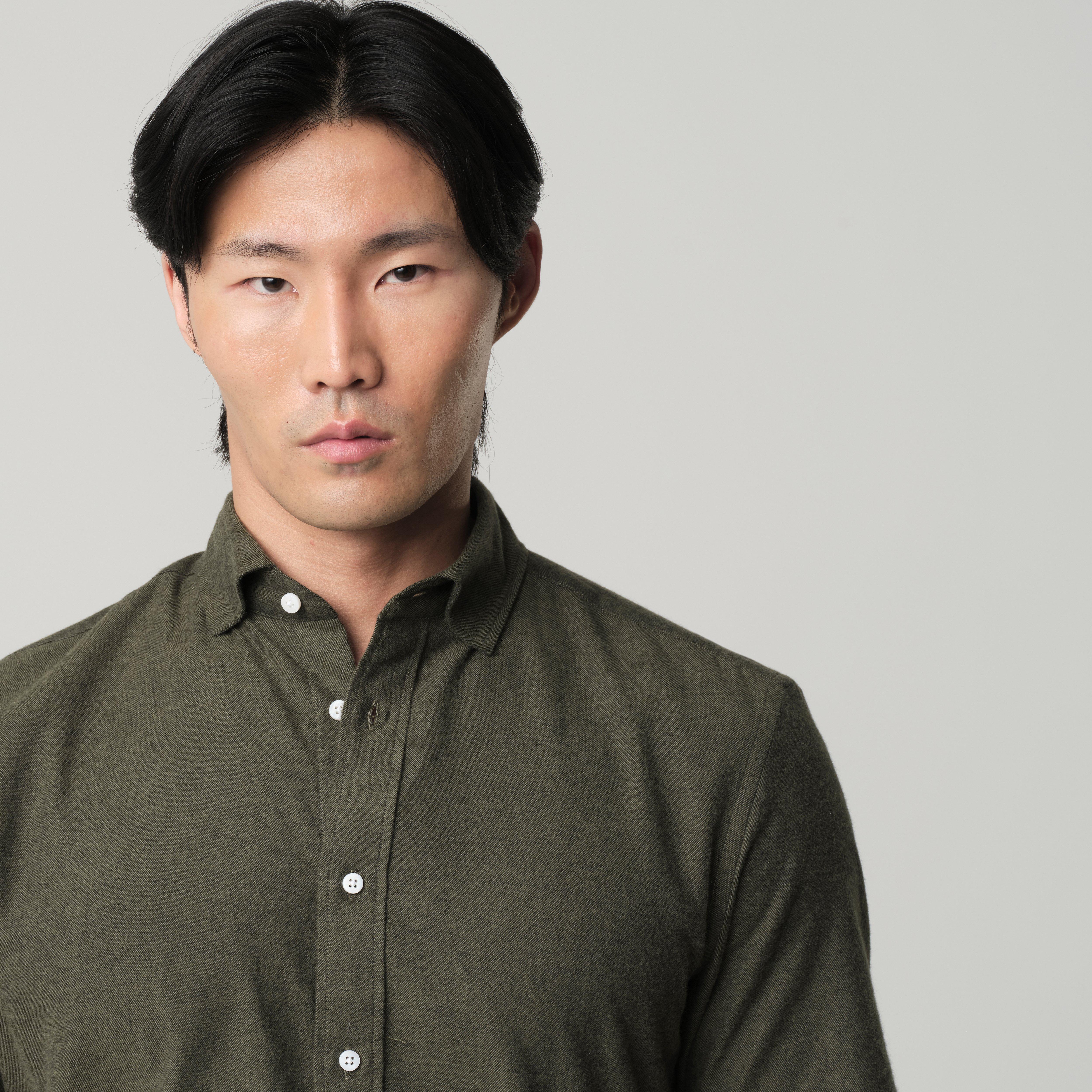 Product thumbnail 3 Olive shirt - Harwell Solid Design from Indochino Collection
