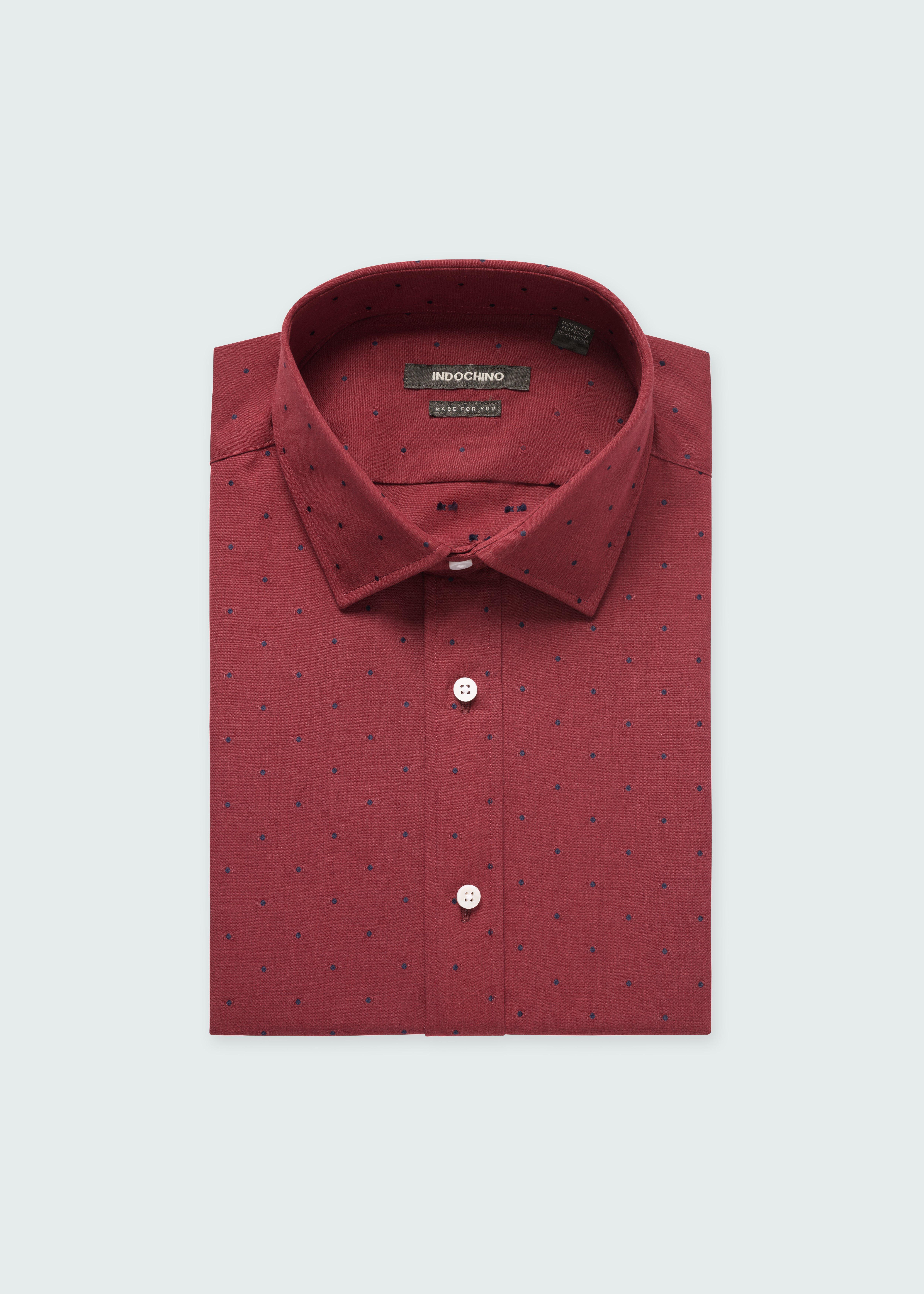 Burgundy shirt - Paddington Solid Design from Luxury Indochino Collection